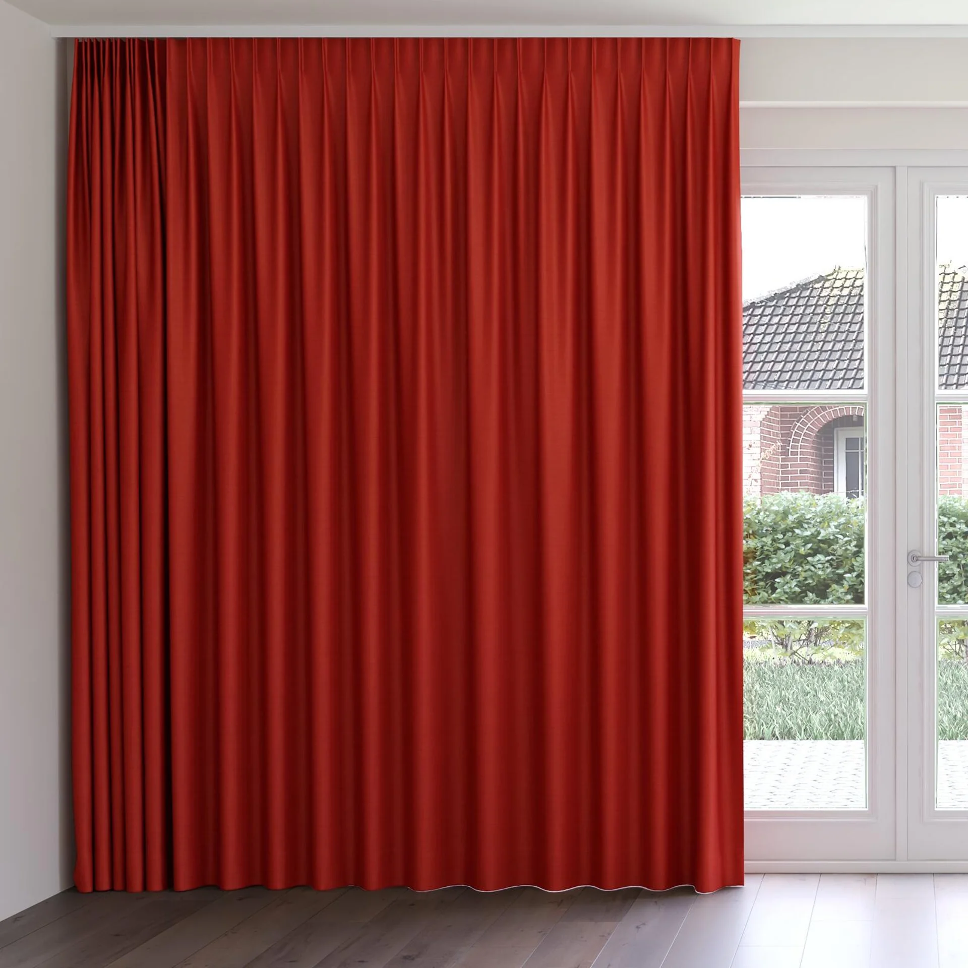 Front view of Linex Brick, on curtain rail