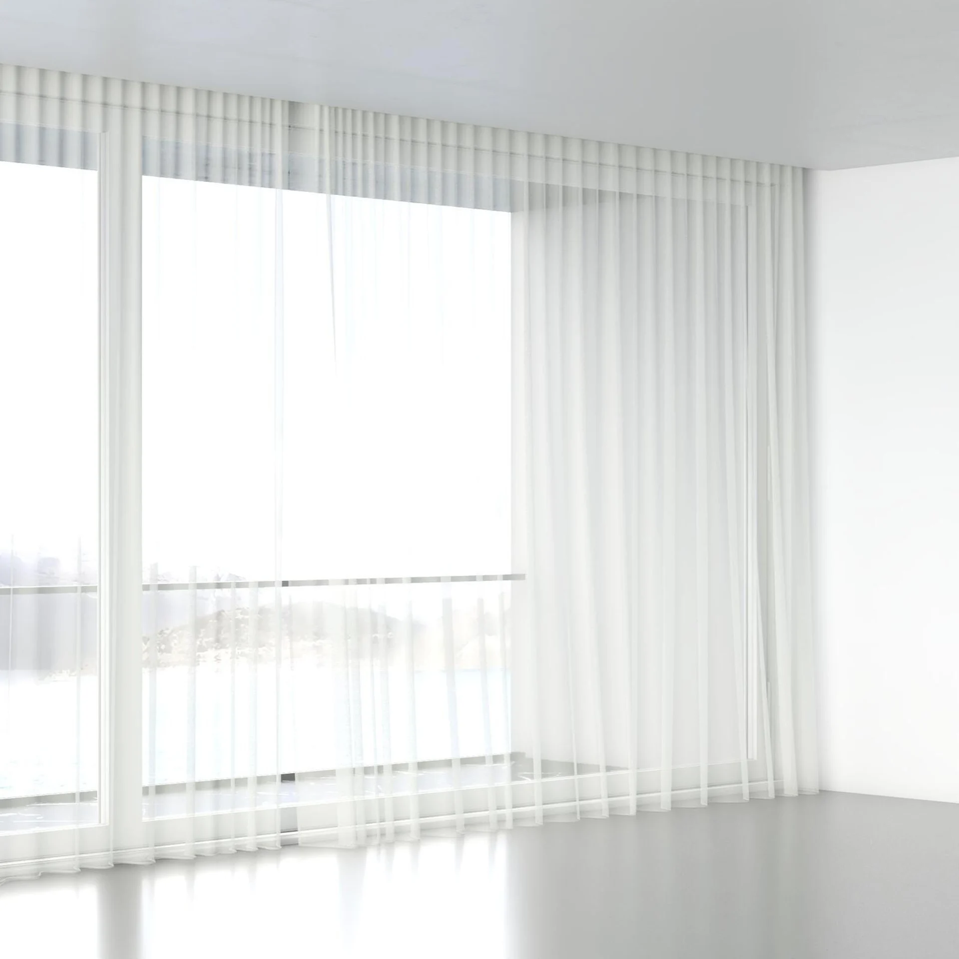 Full view of Xo Ecru, wave pleat