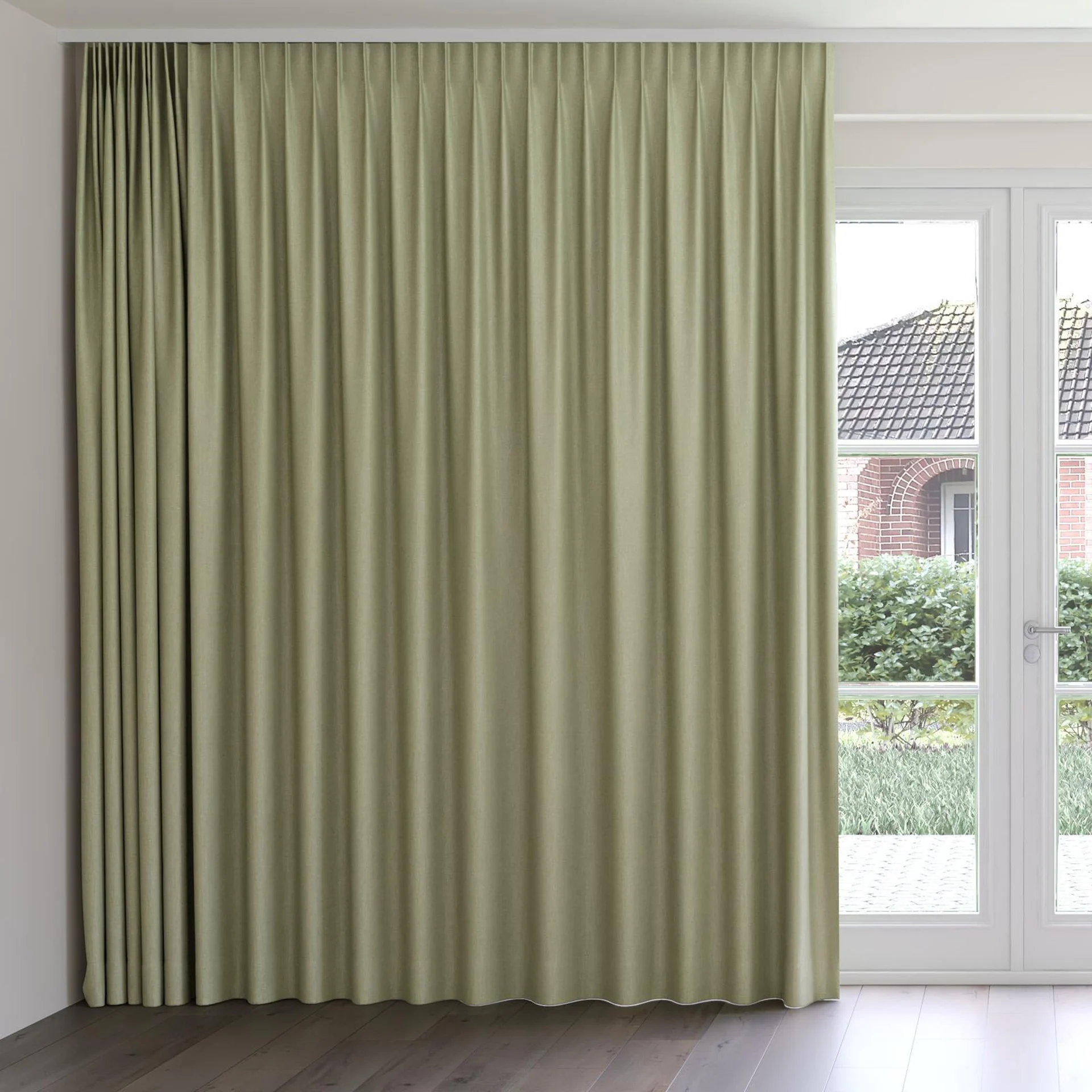 Front view of Gent Bottle, on curtain rail