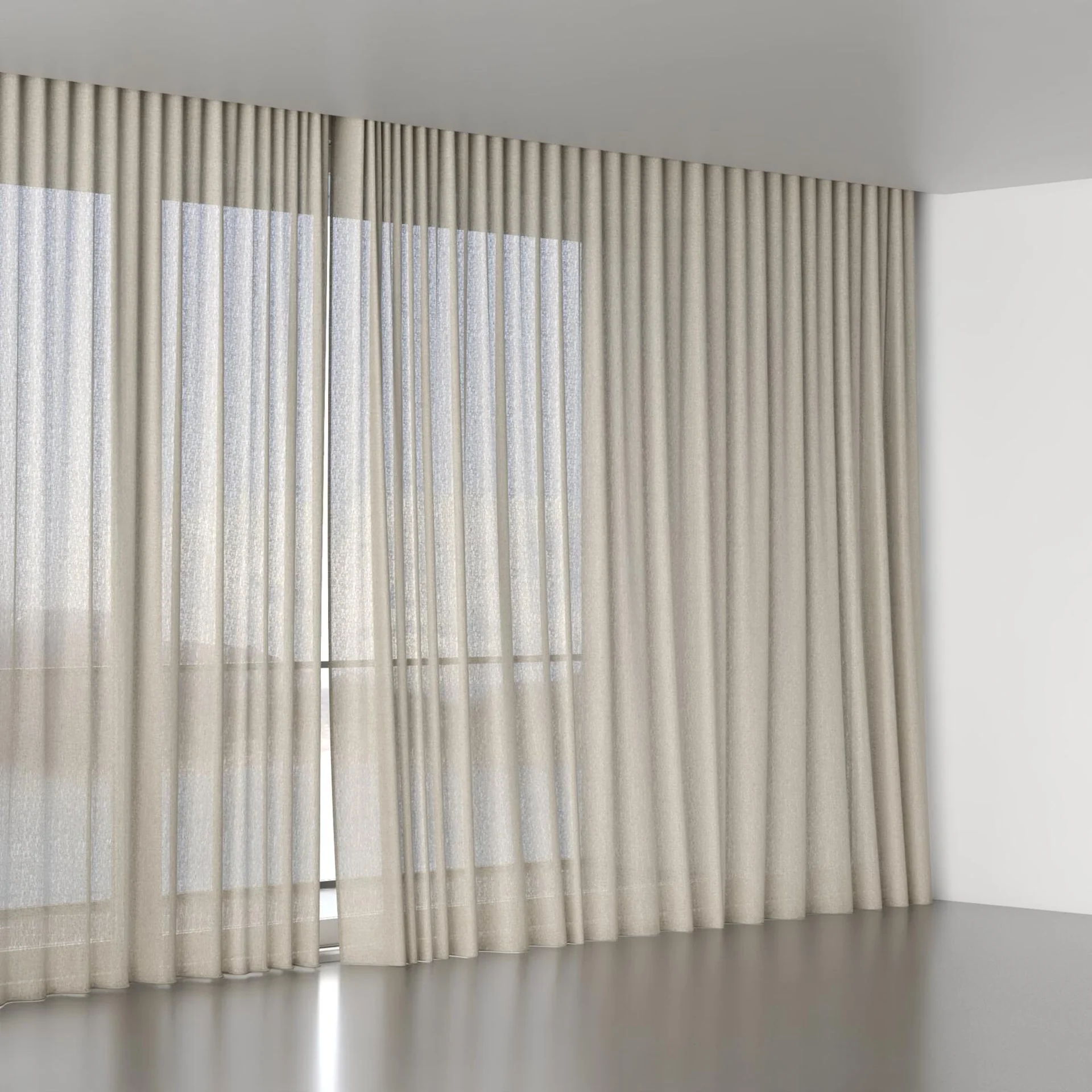 Full view of Elegance Dune, wave pleat
