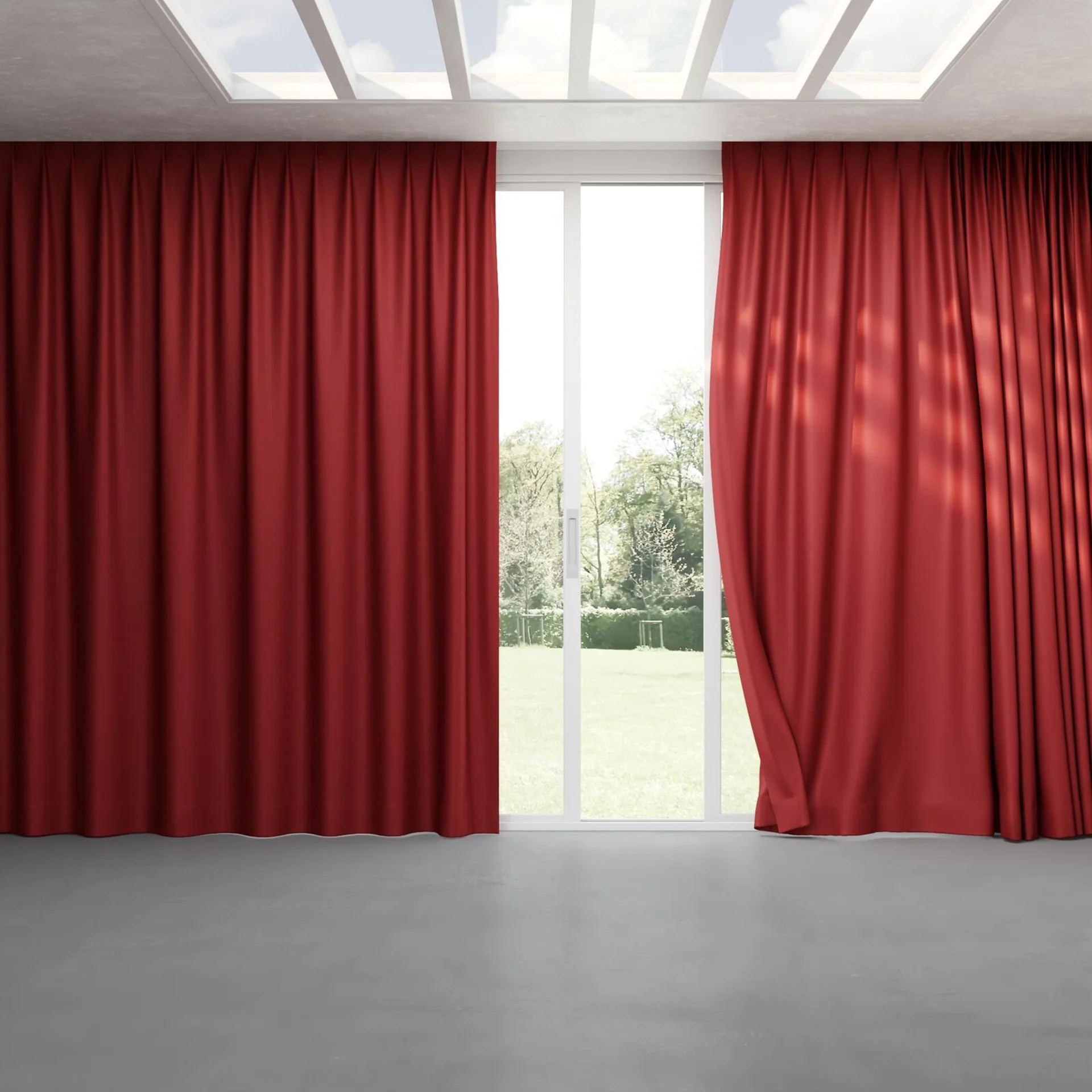 Full view of Re-Vive Rouge, pinch pleat