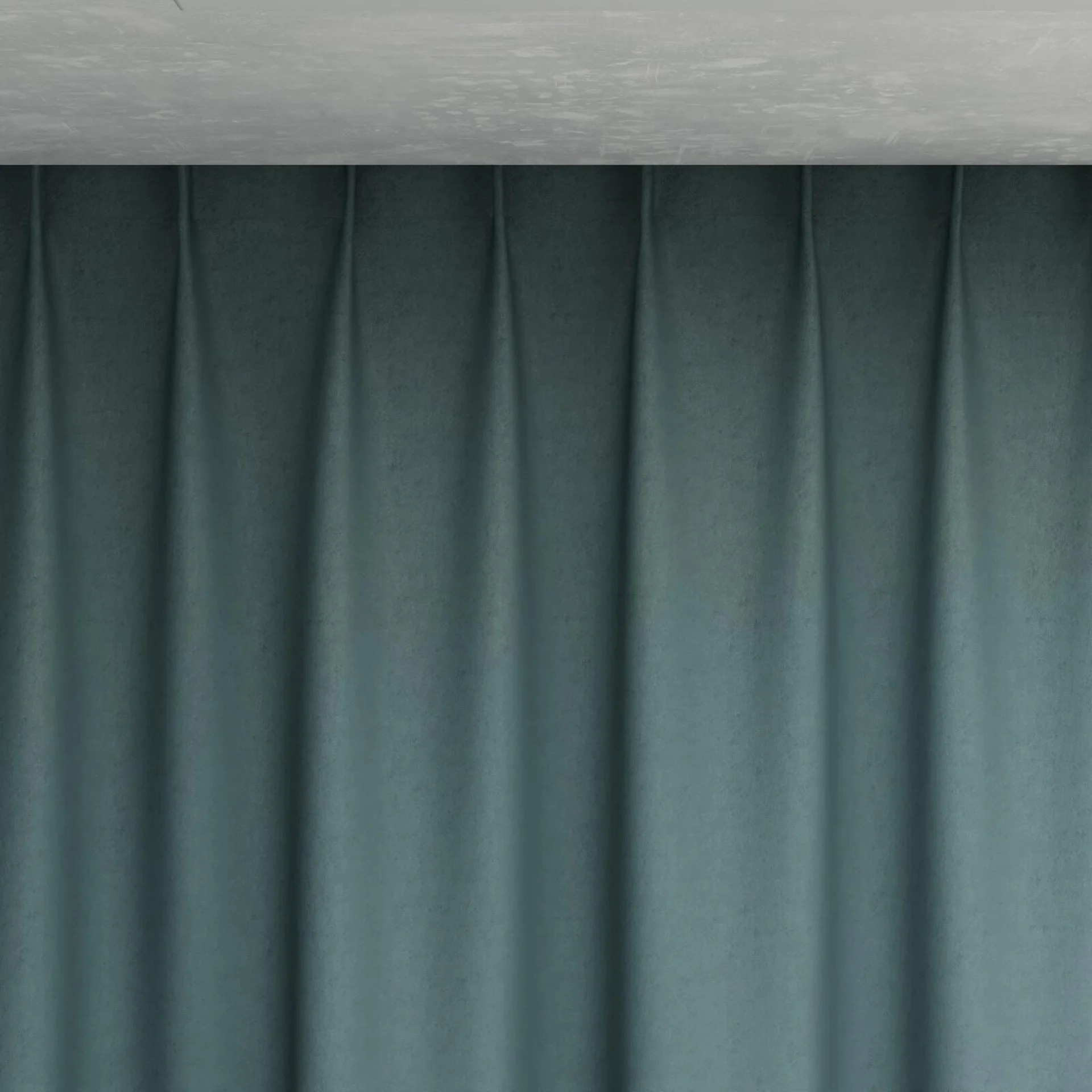 Top view of Luxo Teal, pinch pleat