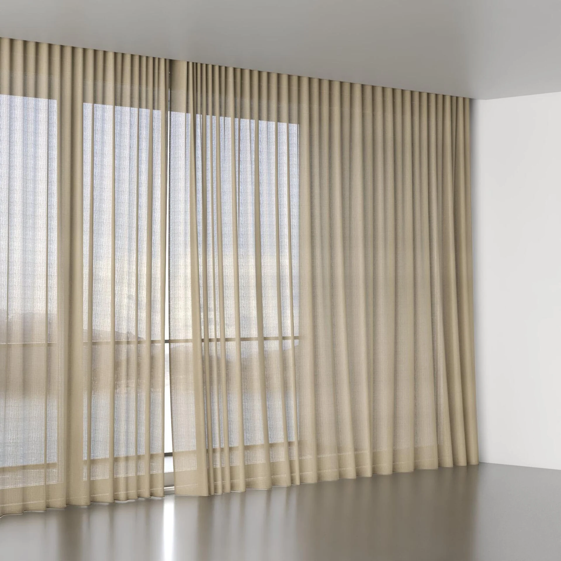 Full view of Crystal Taupe, wave pleat