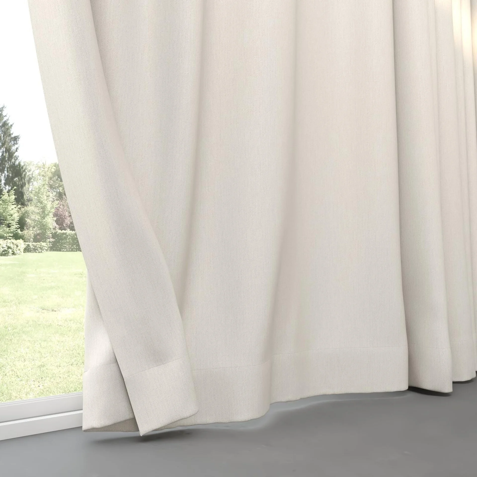 Bottom view of Re-New Ecru, pinch pleat
