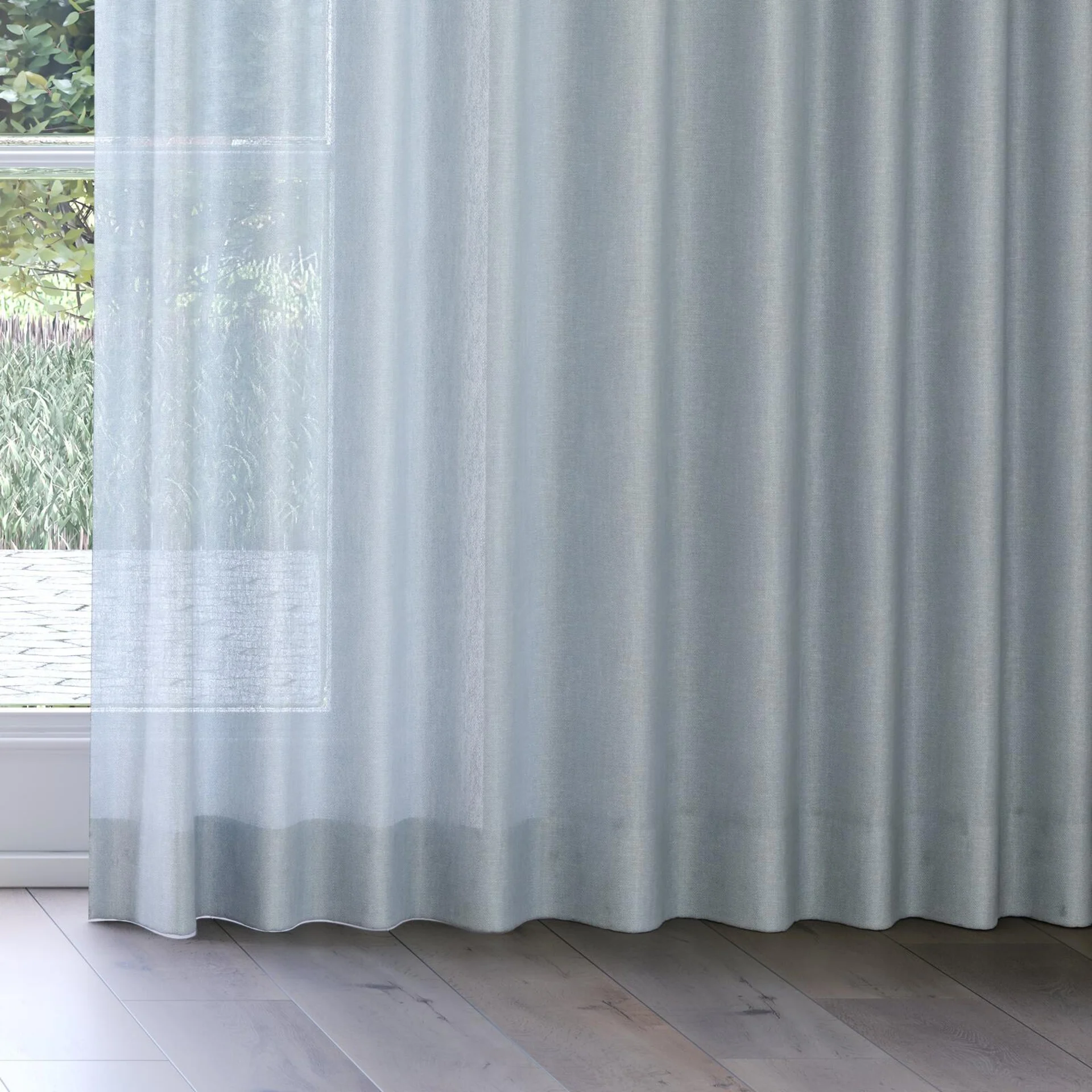 Bottom view of Lucidity Topaz, on curtain rail
