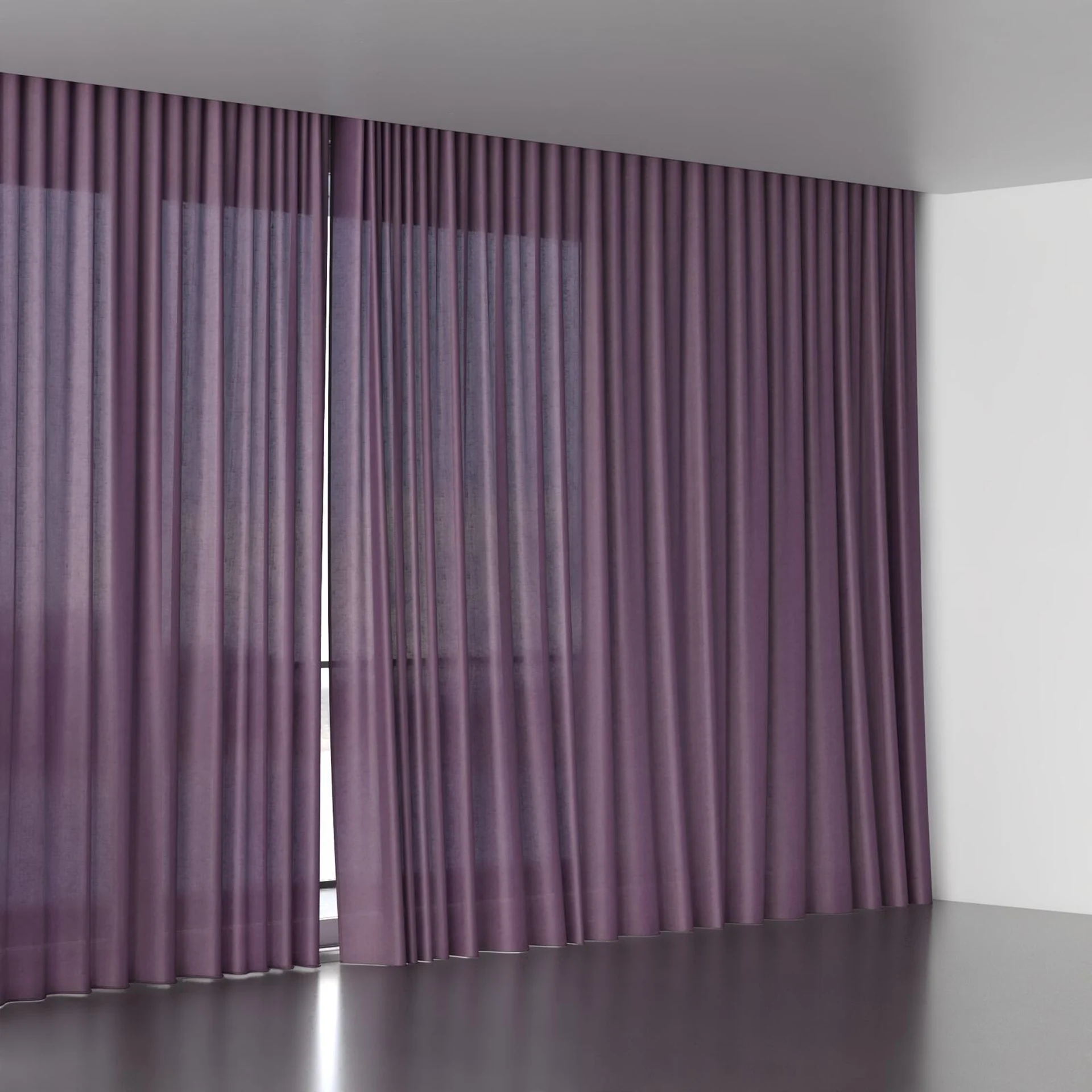 Full view of Flo II Grape, wave pleat