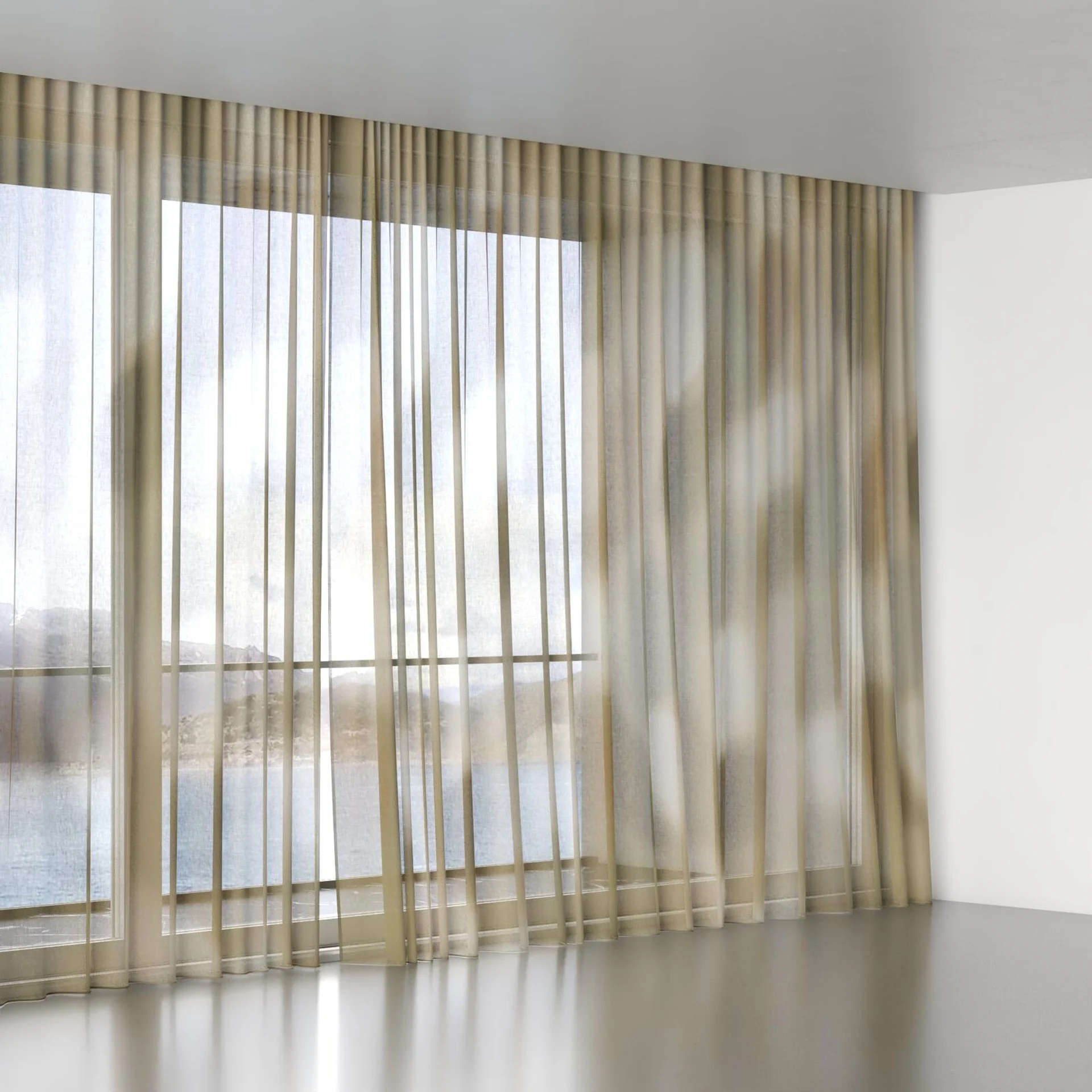 Full view of Ronde Mist, wave pleat