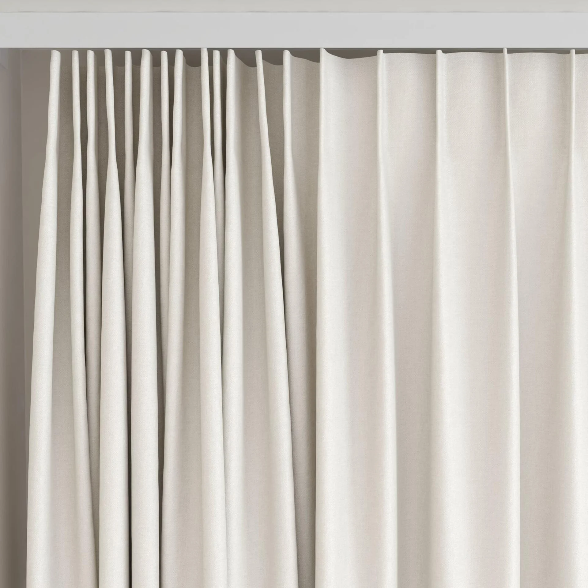 Top view of Brugge Sesame, on curtain rail