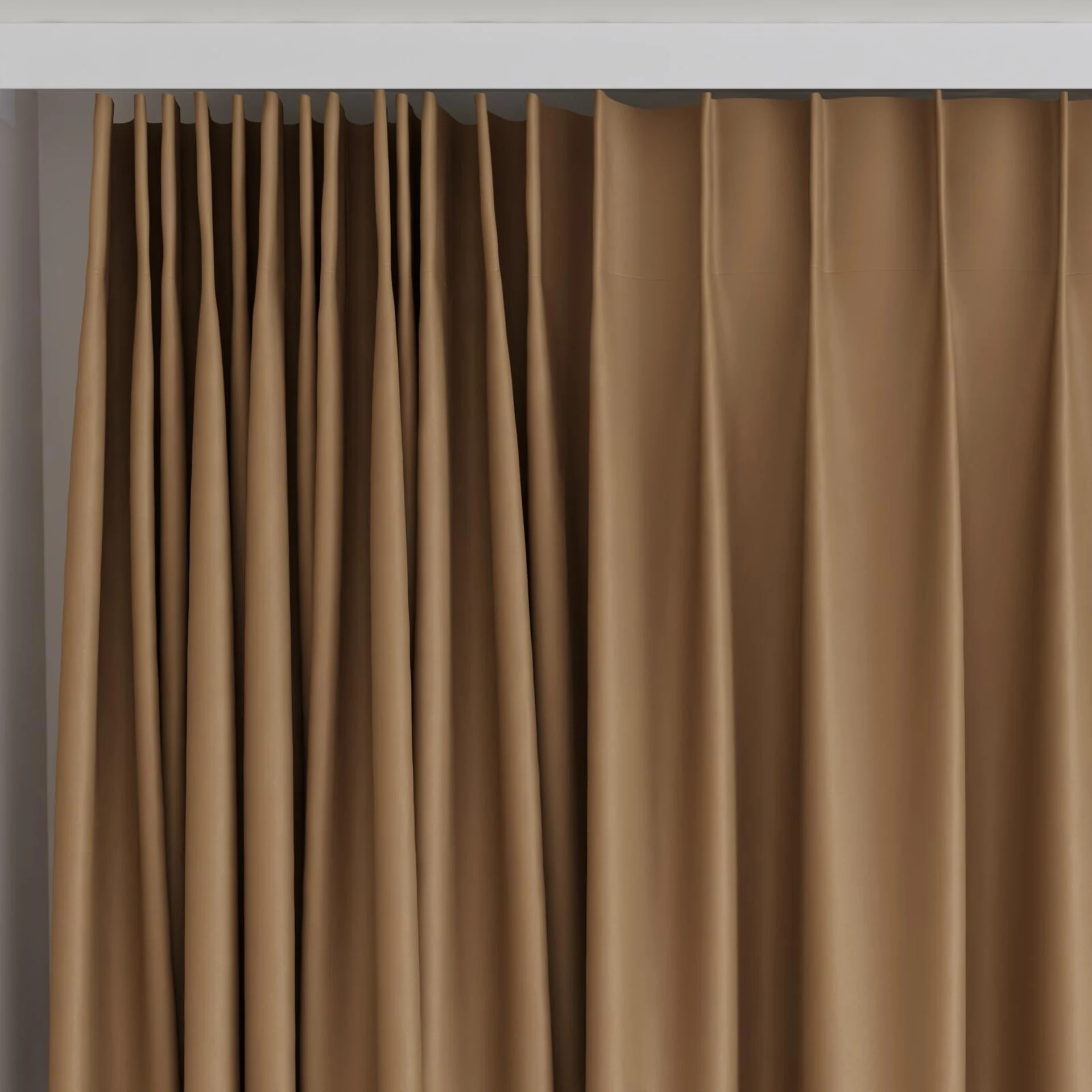 Top view of Blockbuster Cashew, on curtain rail