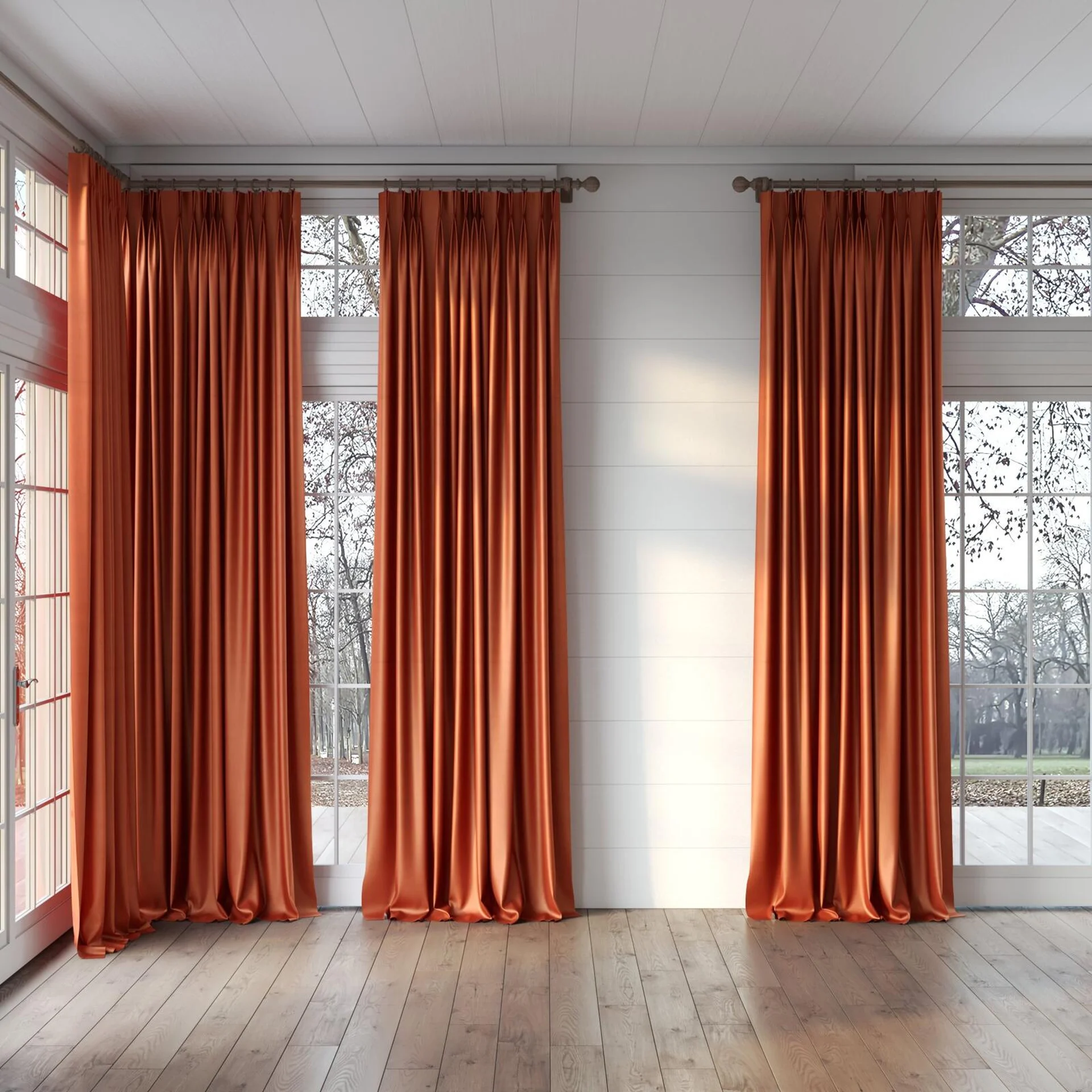 Full view of Warlock Chili, puddled, on curtain rod