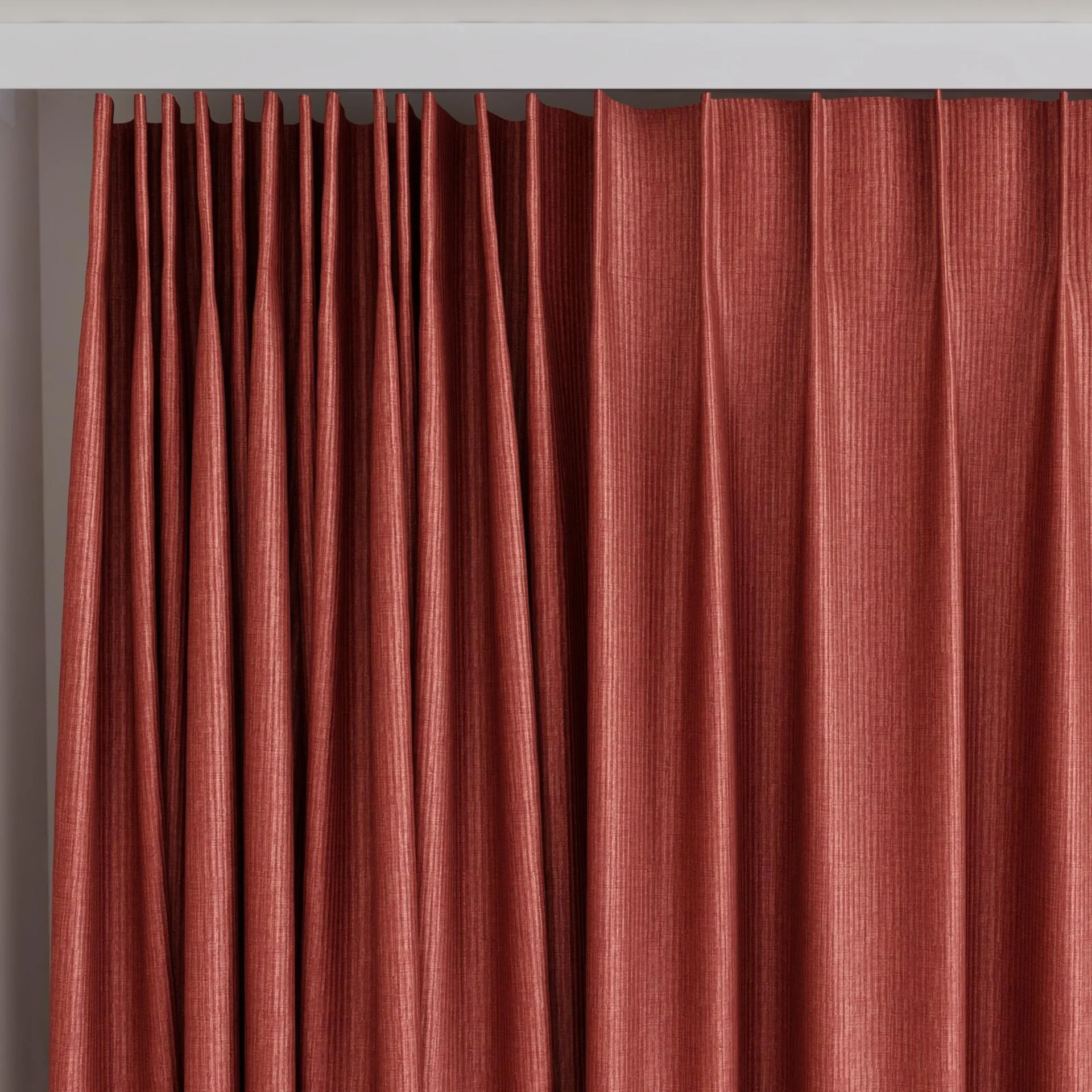 Top view of Hombre Sienna, on curtain rail