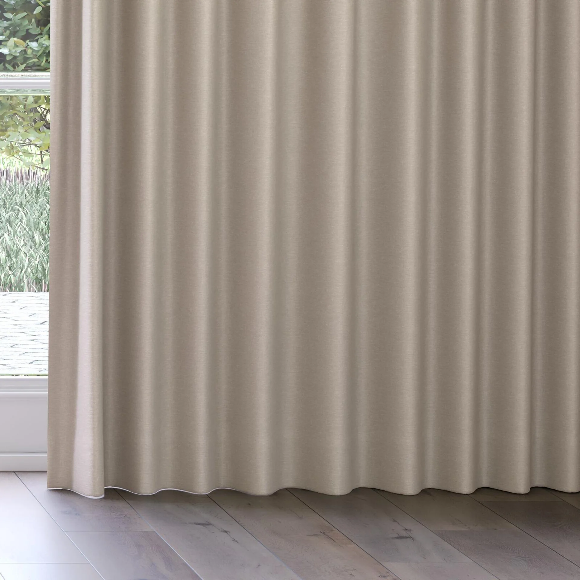 Bottom view of Colourwash Eco Putty, on curtain rail