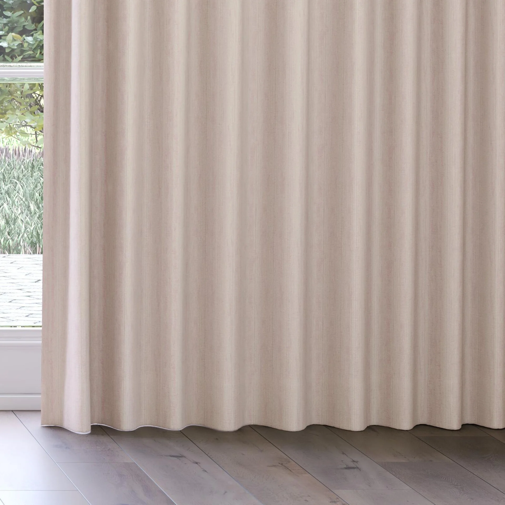 Bottom view of Stripia Blossom, on curtain rail