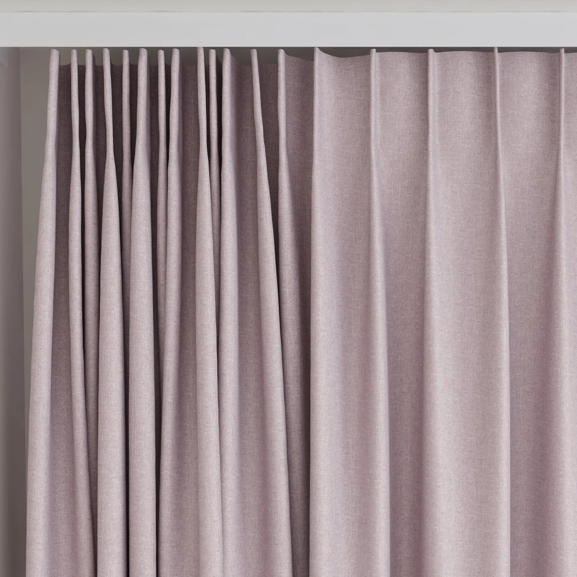 Top view of Re Delis Petal, on curtain rail