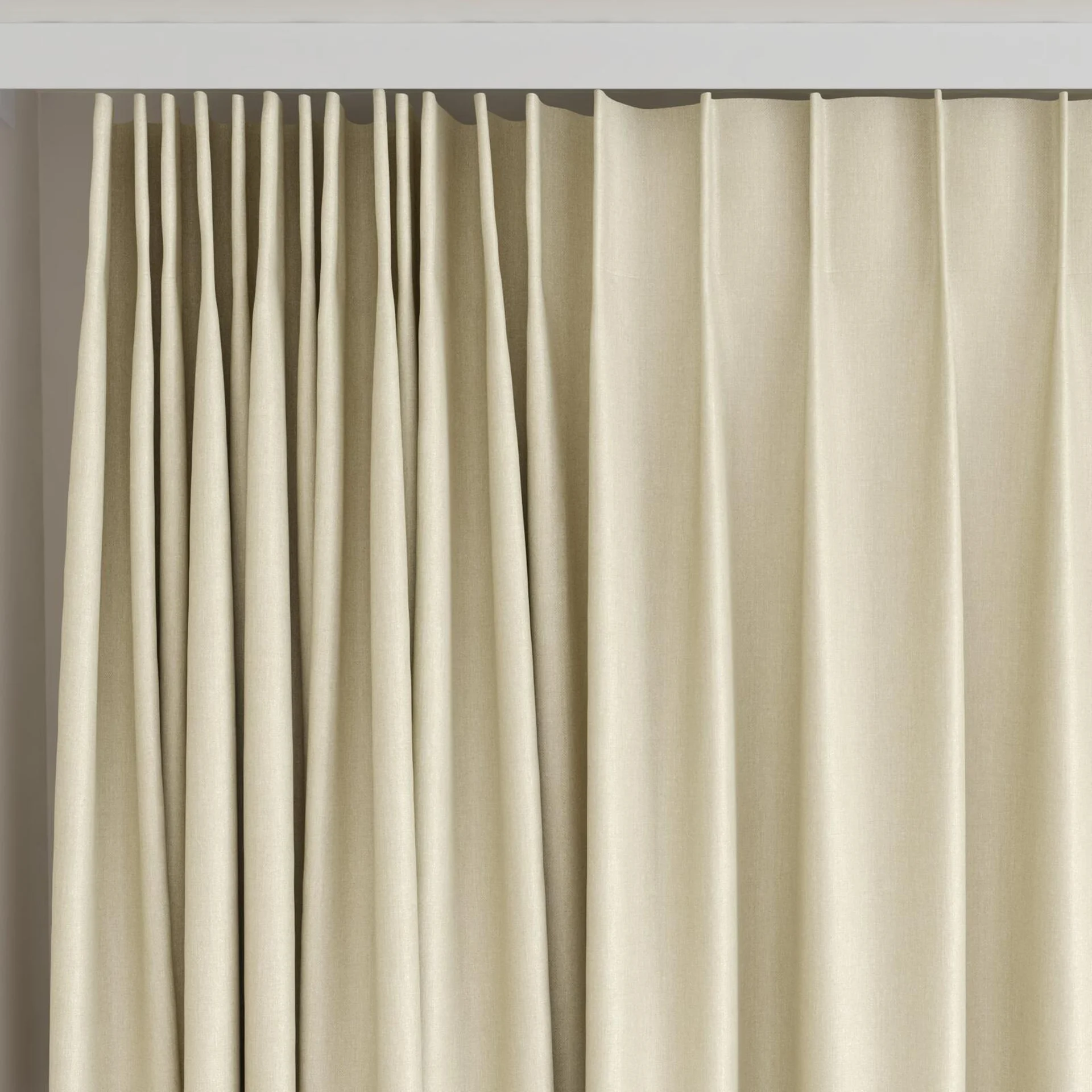 Top view of Kidglove Dune, on curtain rail