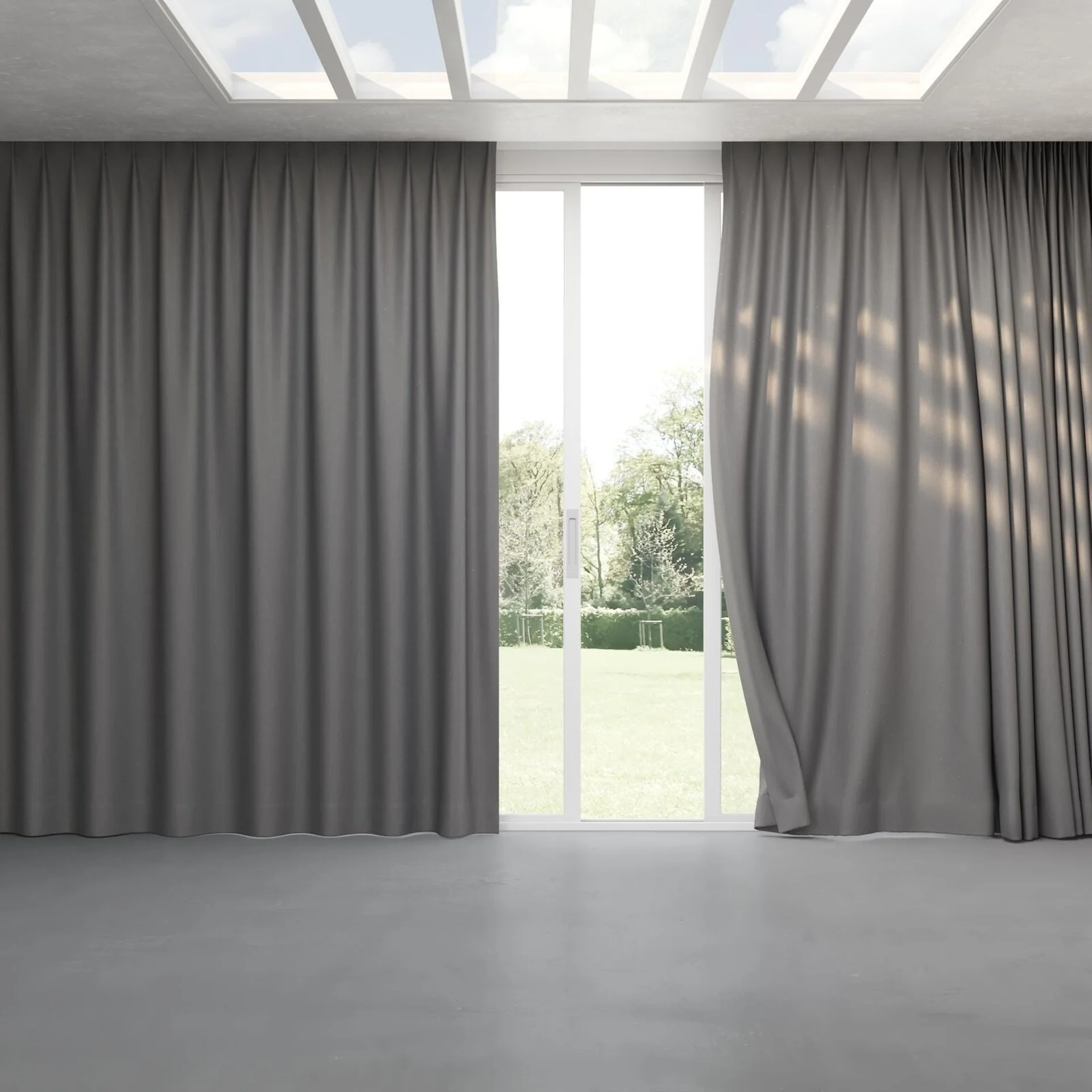 Full view of Excel Zinc, pinch pleat