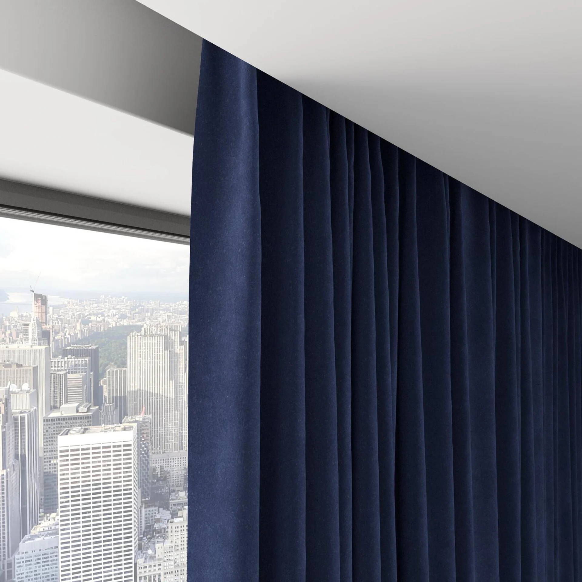 Top view of Lux Velvet Midnight 8818, on hidden rail