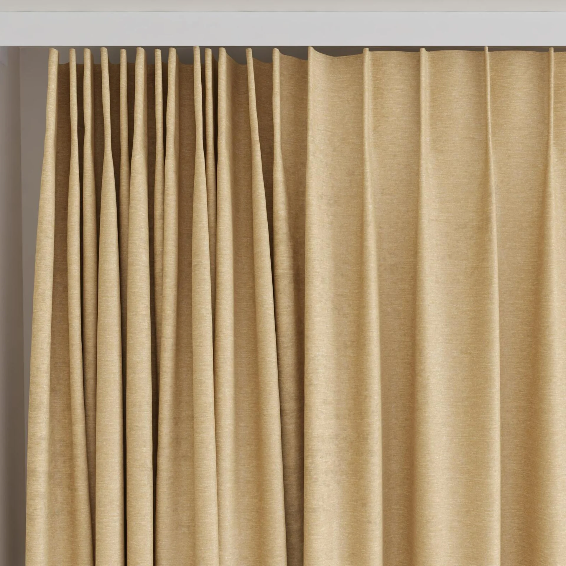 Top view of Lambada Sandshell, on curtain rail