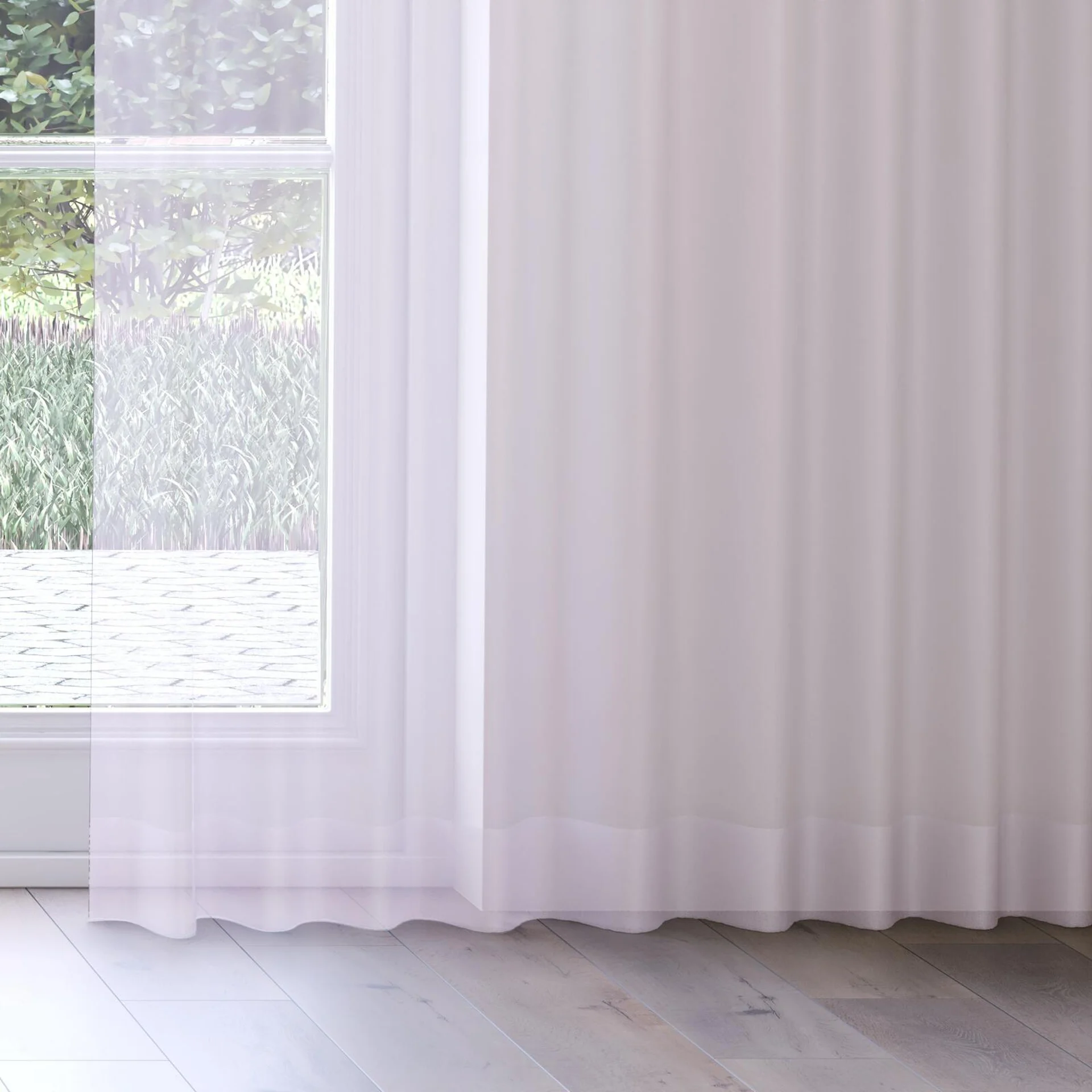 Bottom view of Xo Quartz, on curtain rail