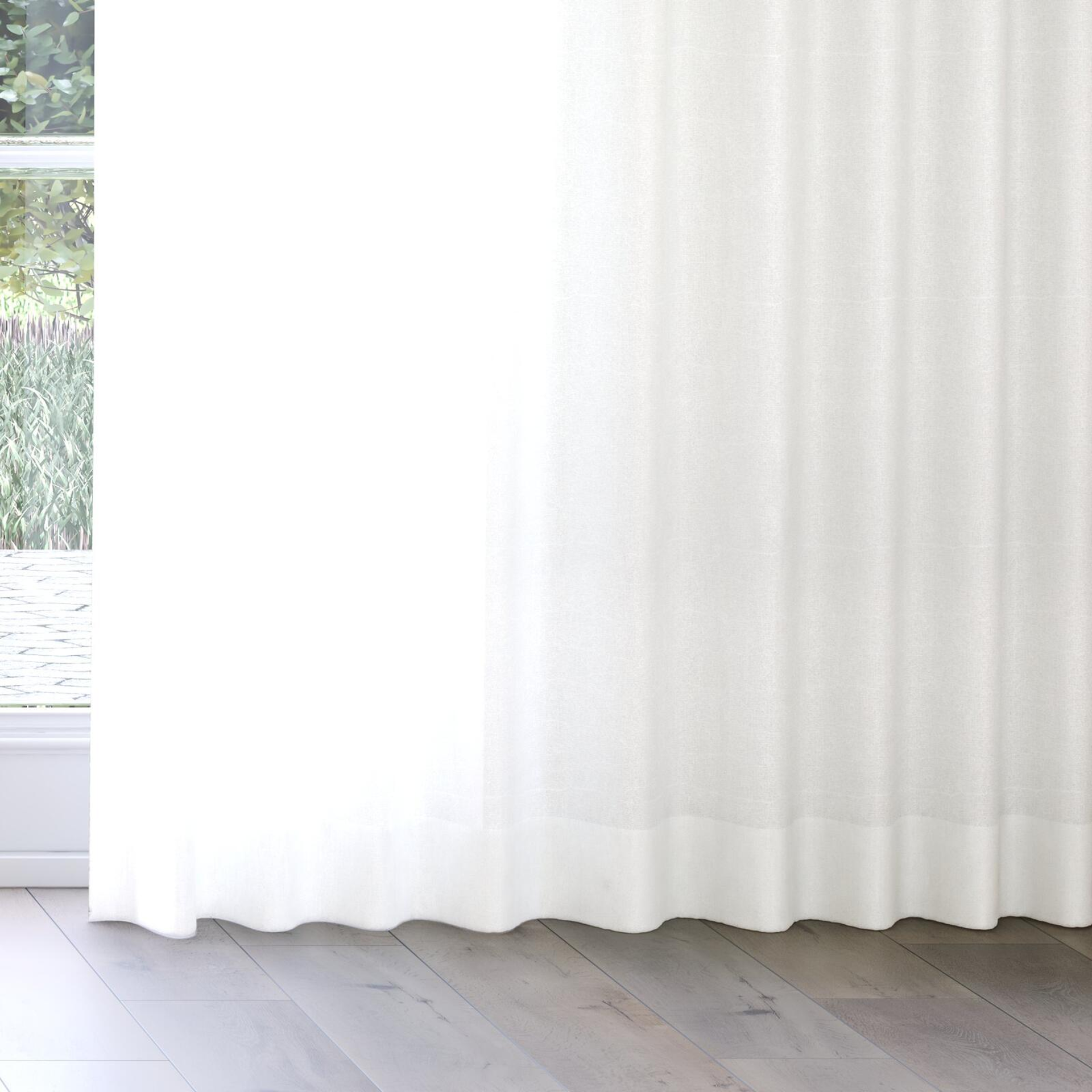 Bottom view of Open Cream, on curtain rail