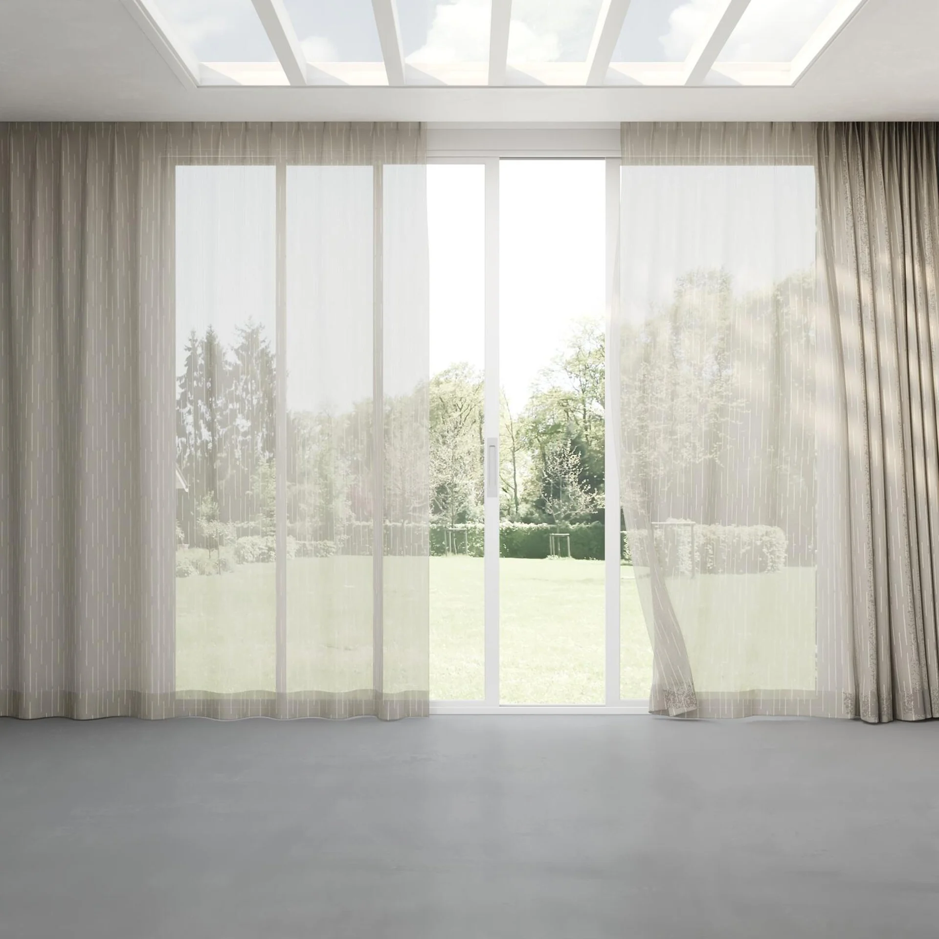 Full view of Salento Linen, pinch pleat