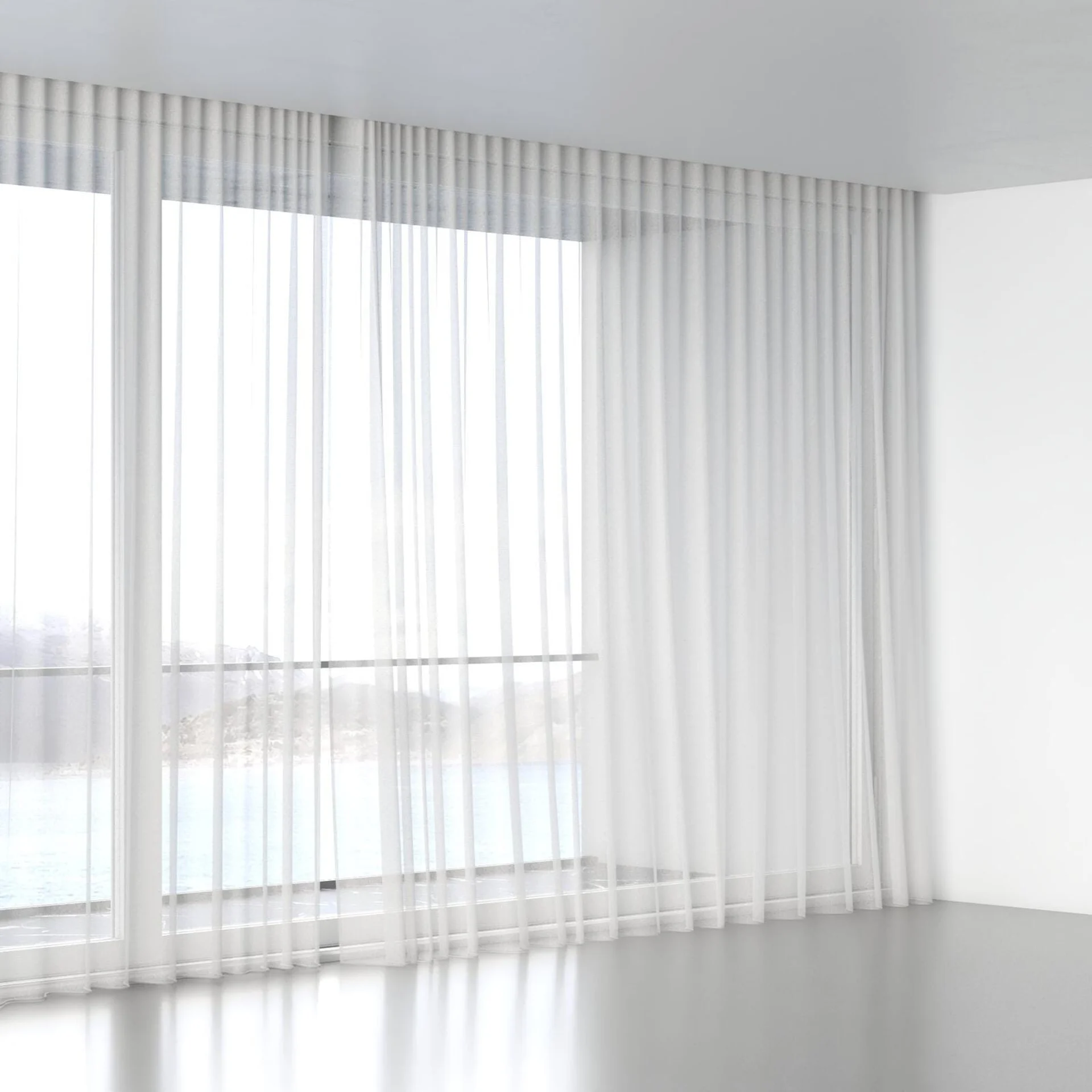 Full view of Beauvoir Silver, wave pleat