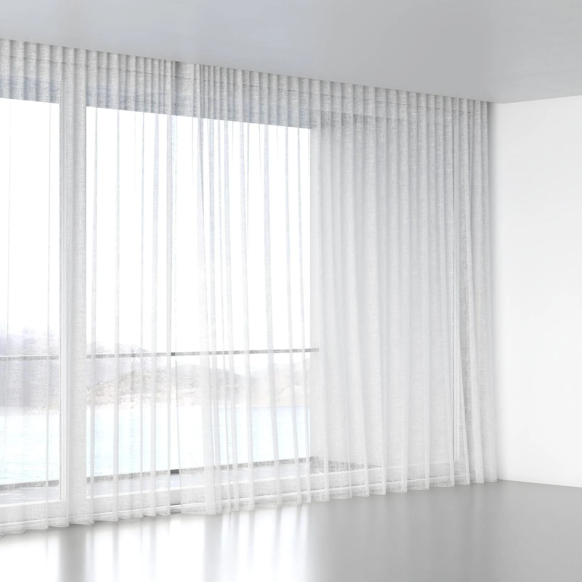 Full view of Beech Whitewash, wave pleat