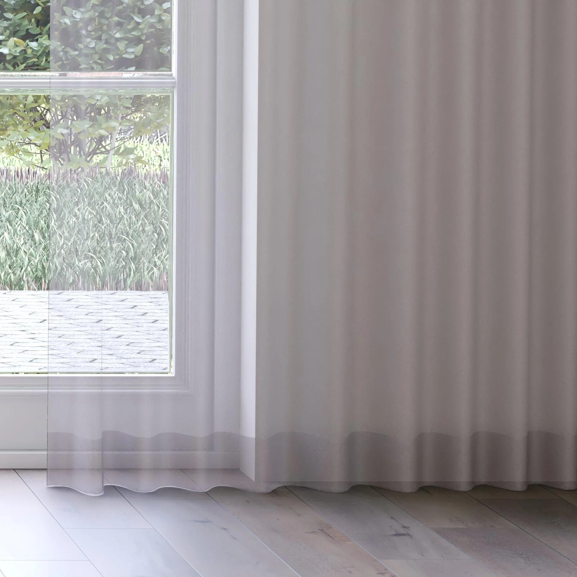 Bottom view of Selene Slate, on curtain rail