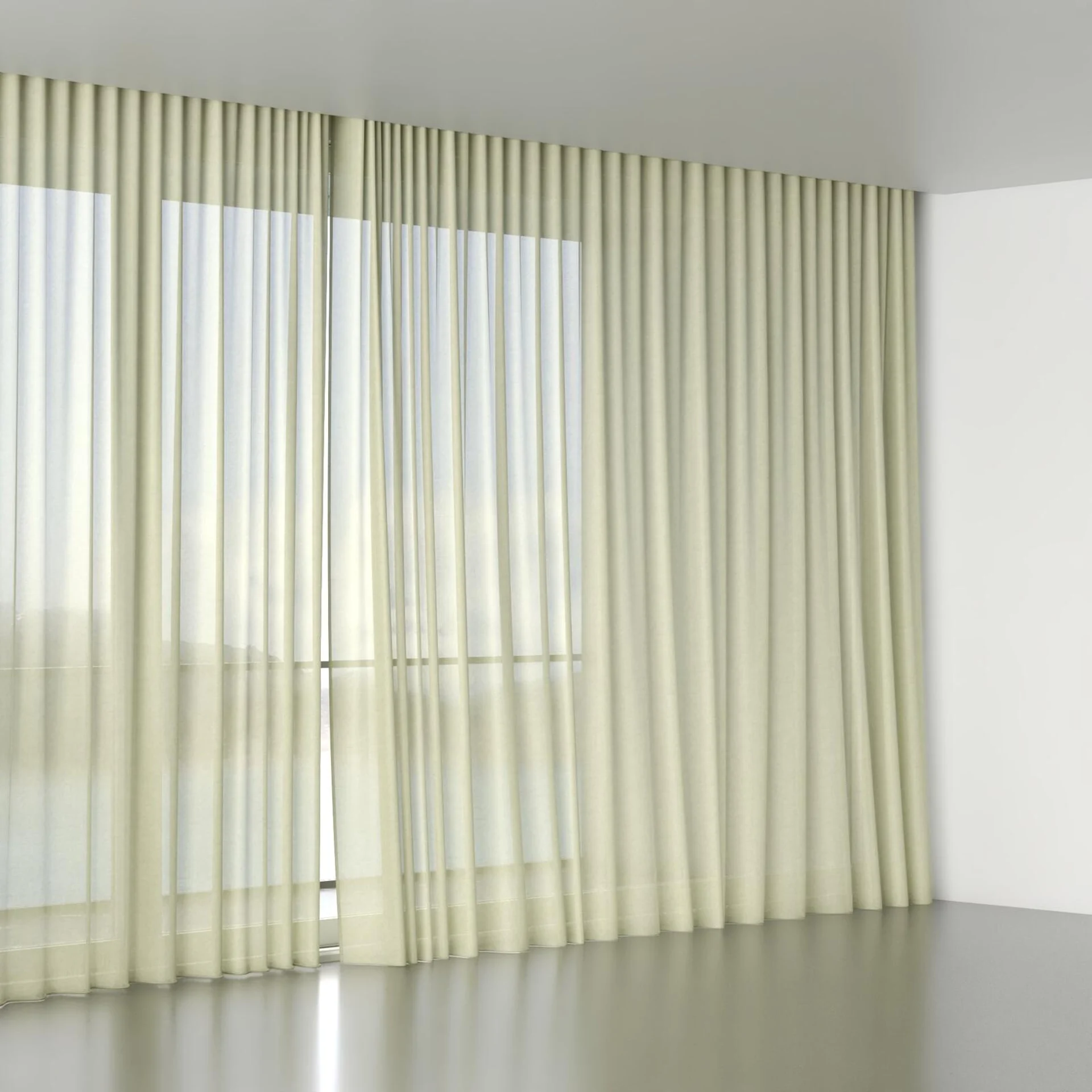 Full view of Flo II Moss, wave pleat