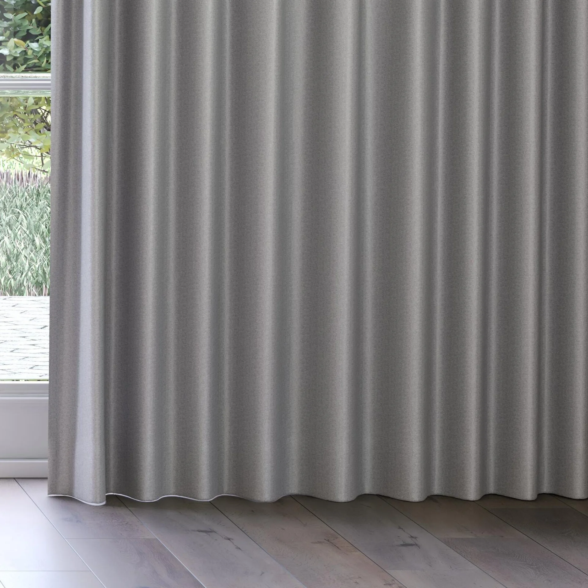 Bottom view of Taylor Aloy, on curtain rail