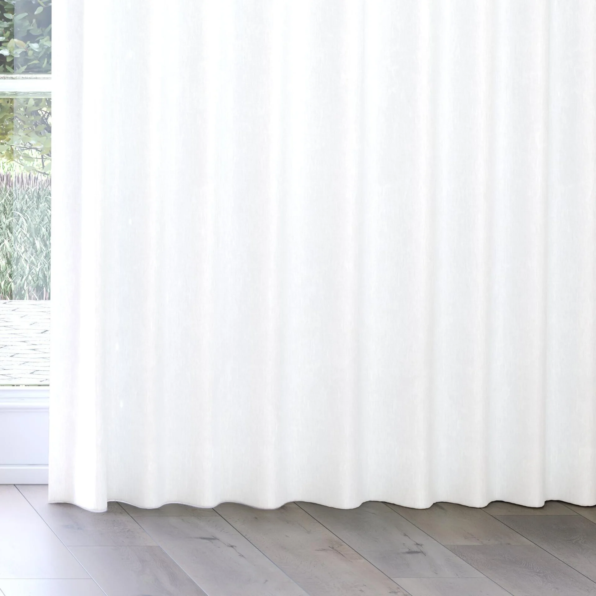 Bottom view of Glamour Angora, on curtain rail