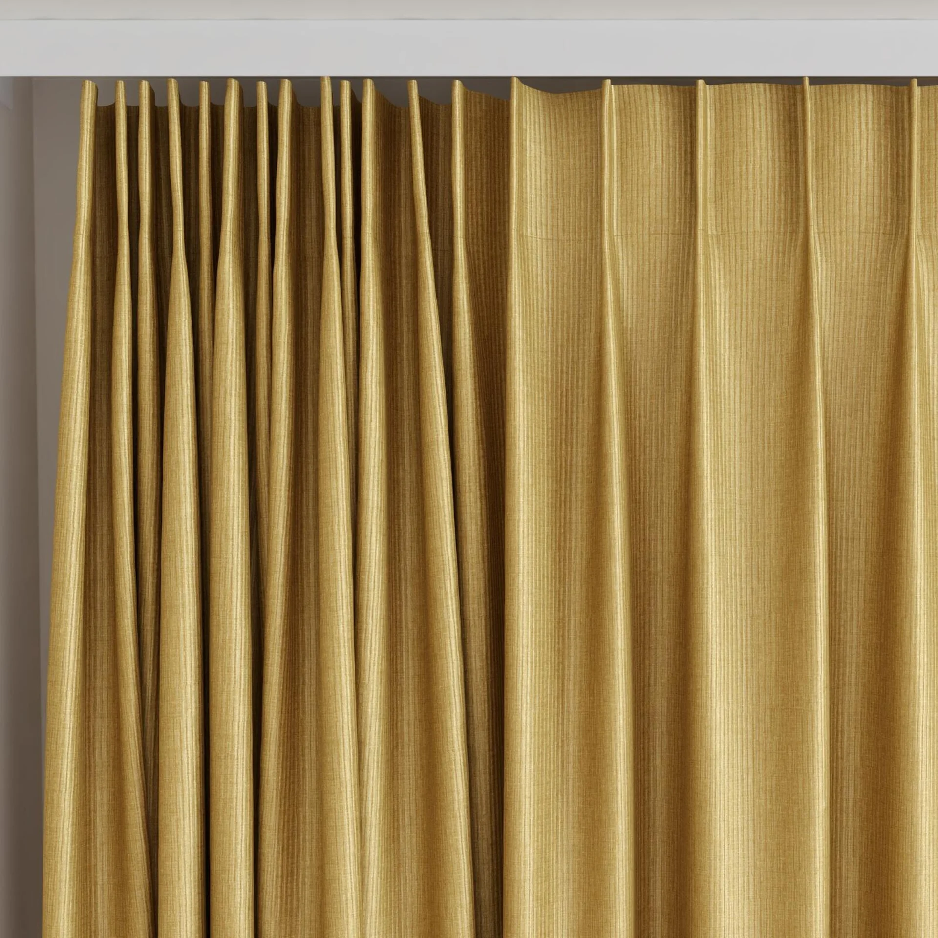 Top view of Hombre Gold, on curtain rail
