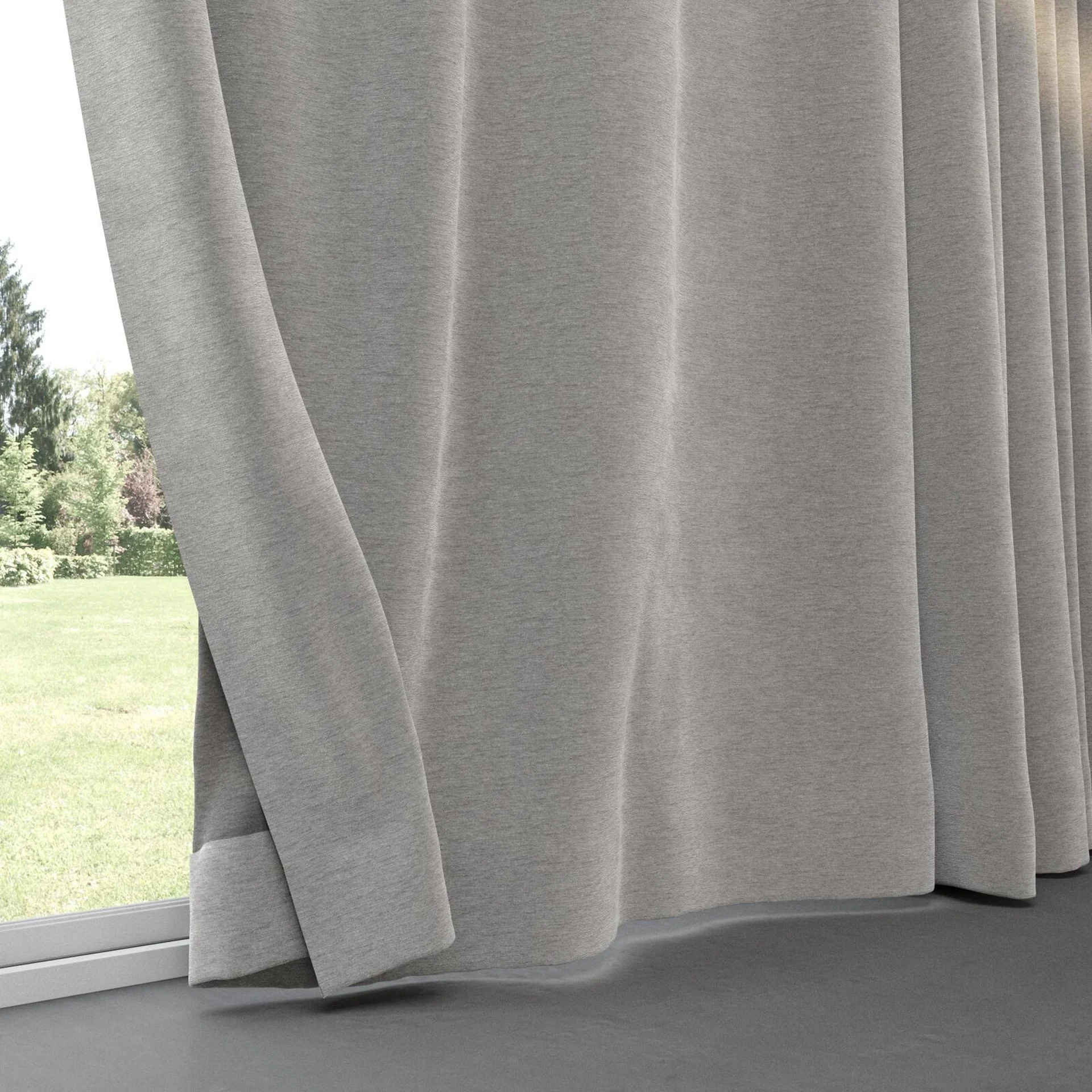 Bottom view of Geneva Aluminium, pinch pleat