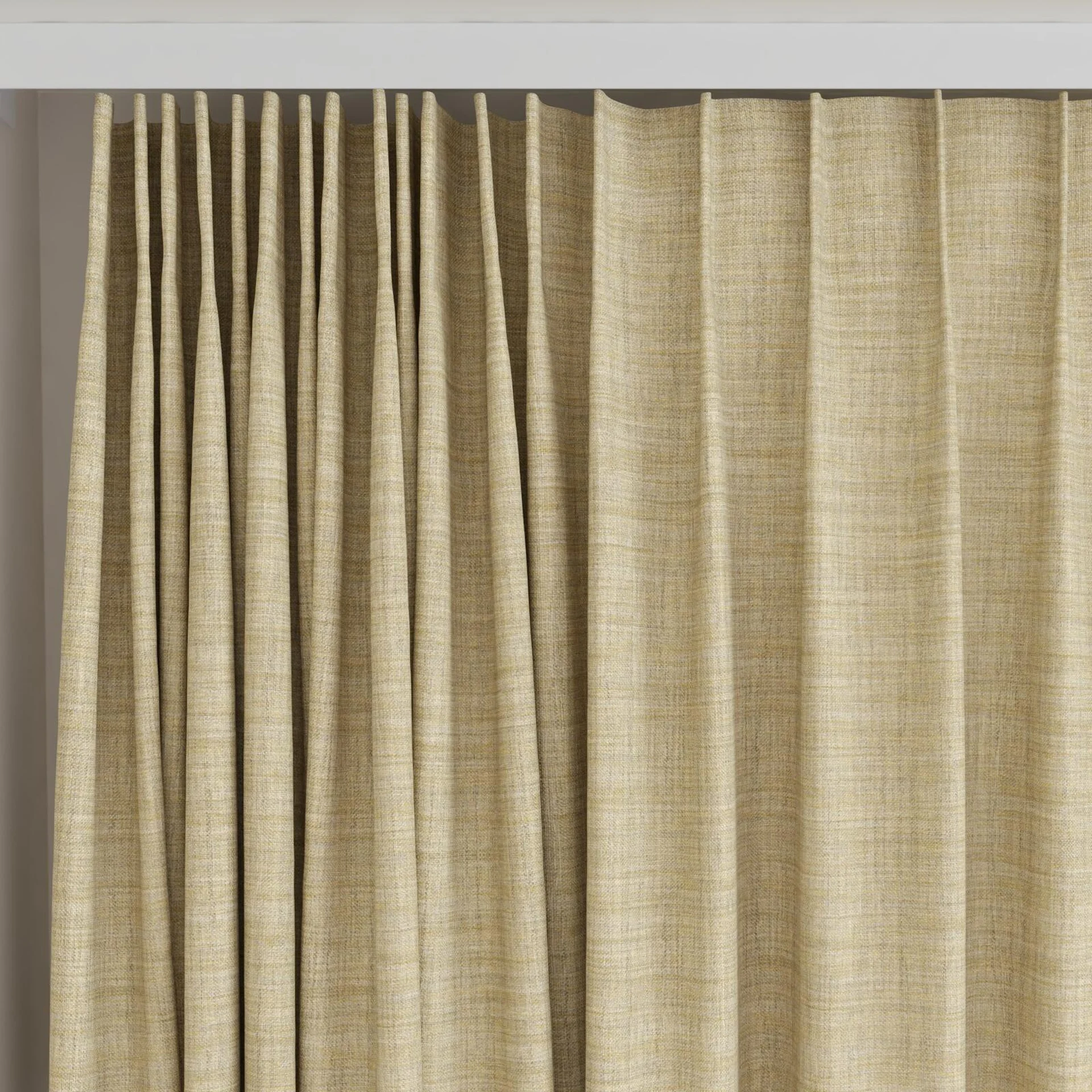 Top view of Chatham Grass, on curtain rail
