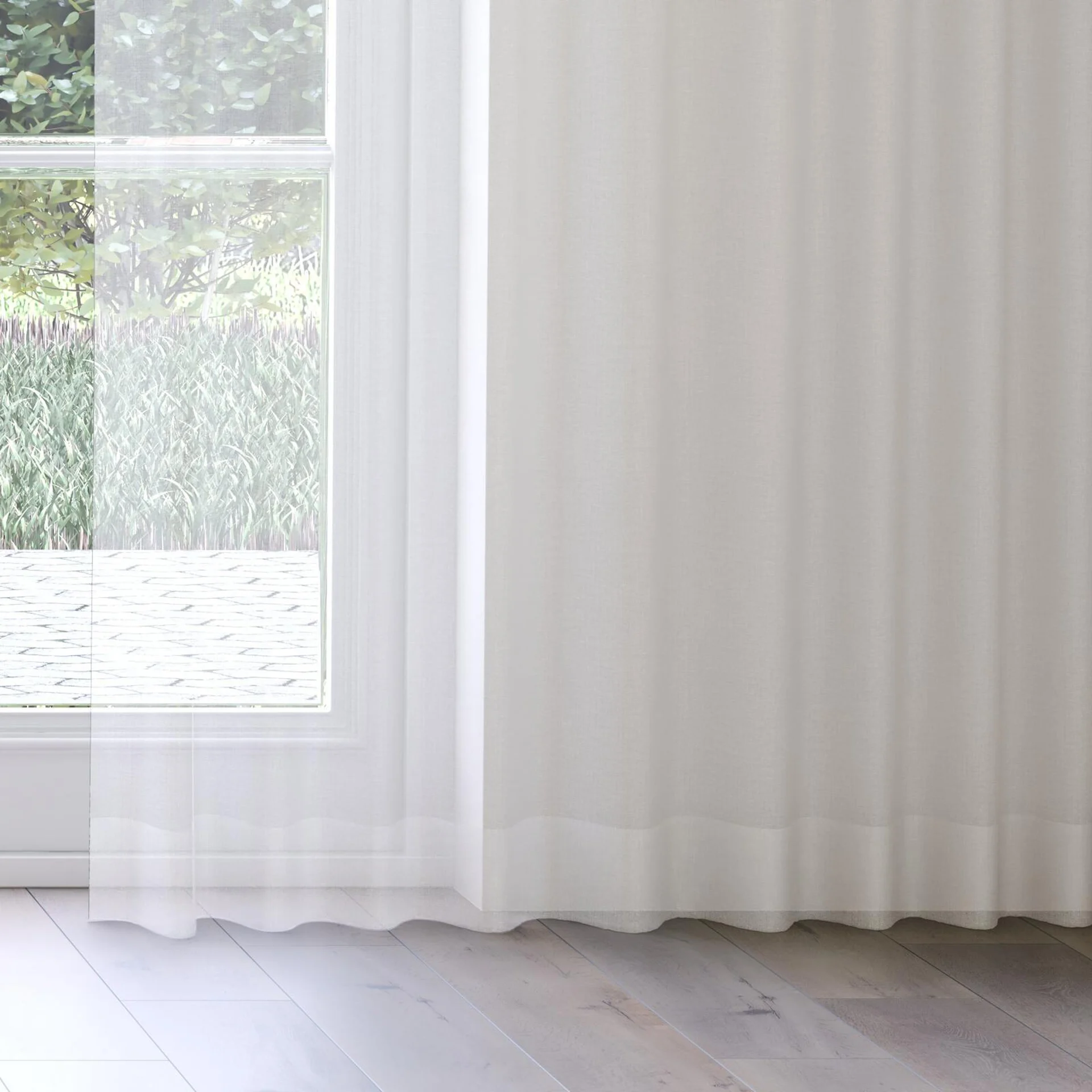 Bottom view of Audiance Natural, on curtain rail