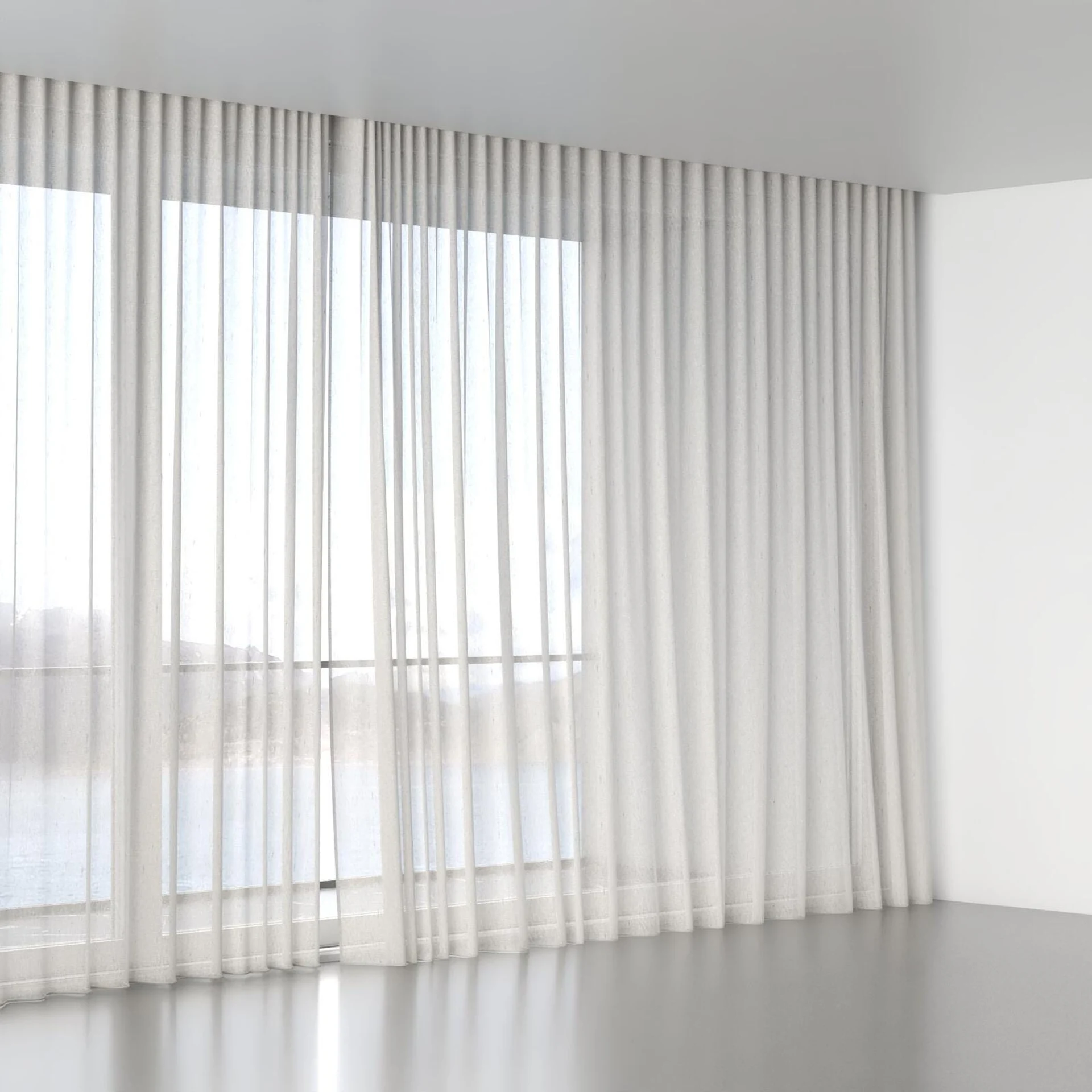 Full view of Bonsai Linen, wave pleat