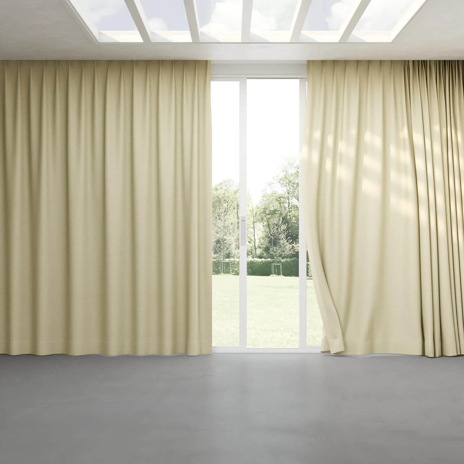 Full view of Linex Marzipan, pinch pleat