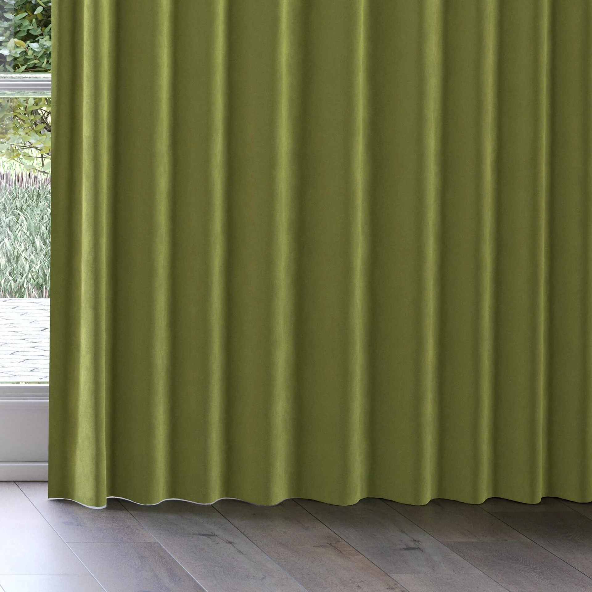 Bottom view of Vienna Orchard, on curtain rail