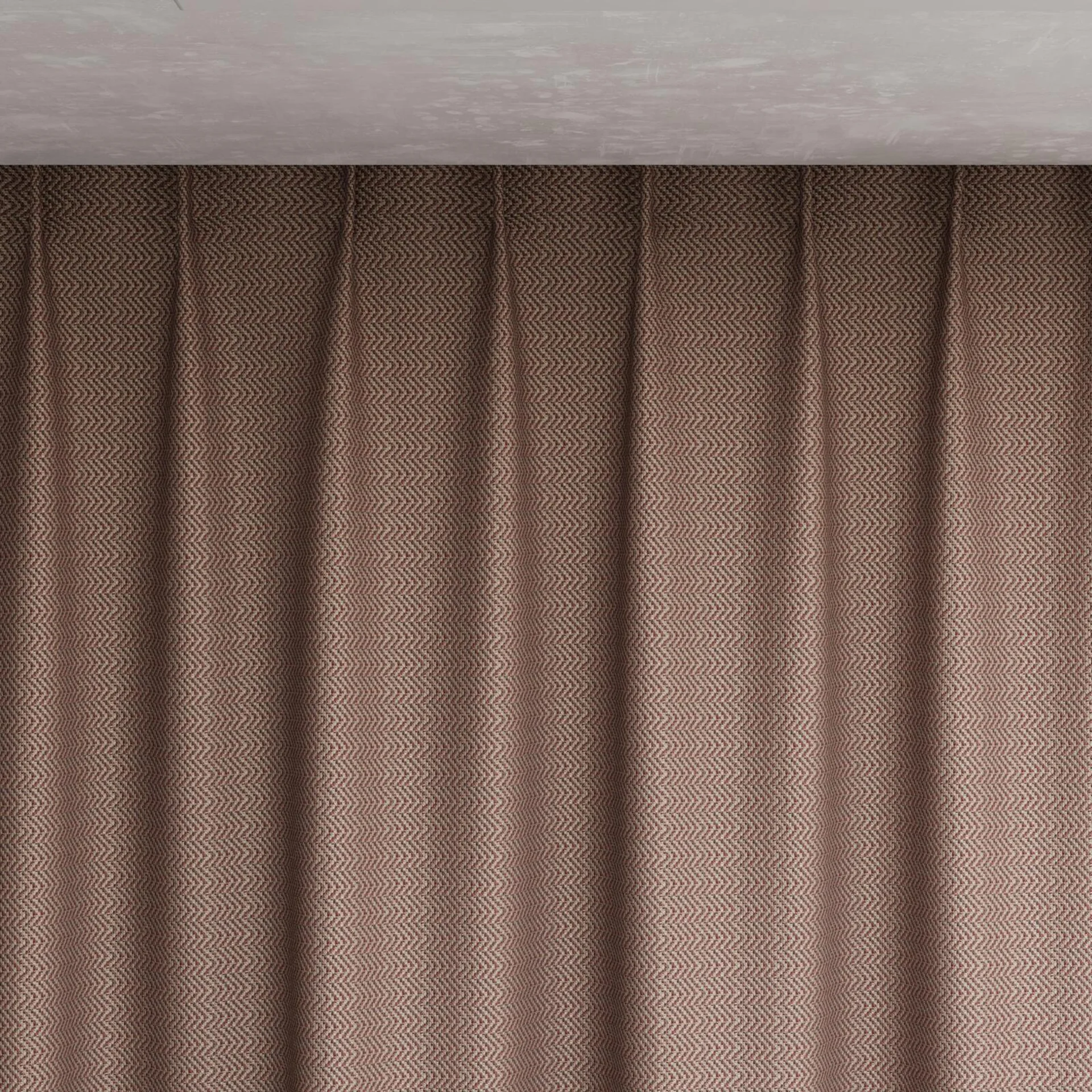 Top view of Kaomoji Garnet, pinch pleat
