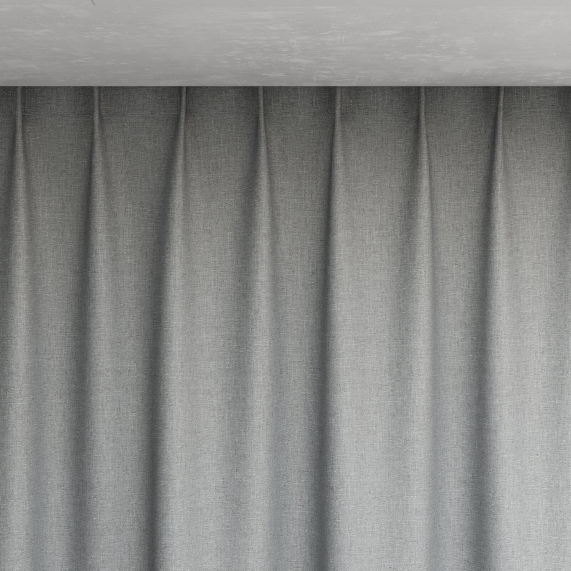 Top view of Stonewall Blackout Steel, pinch pleat