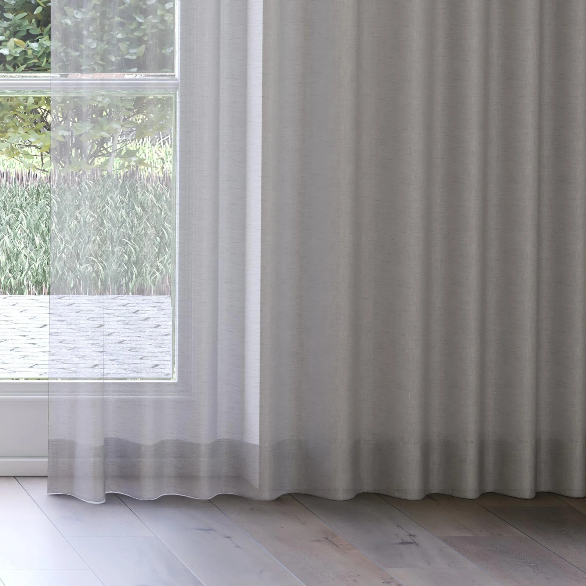 Bottom view of Cavalier Zinc, on curtain rail