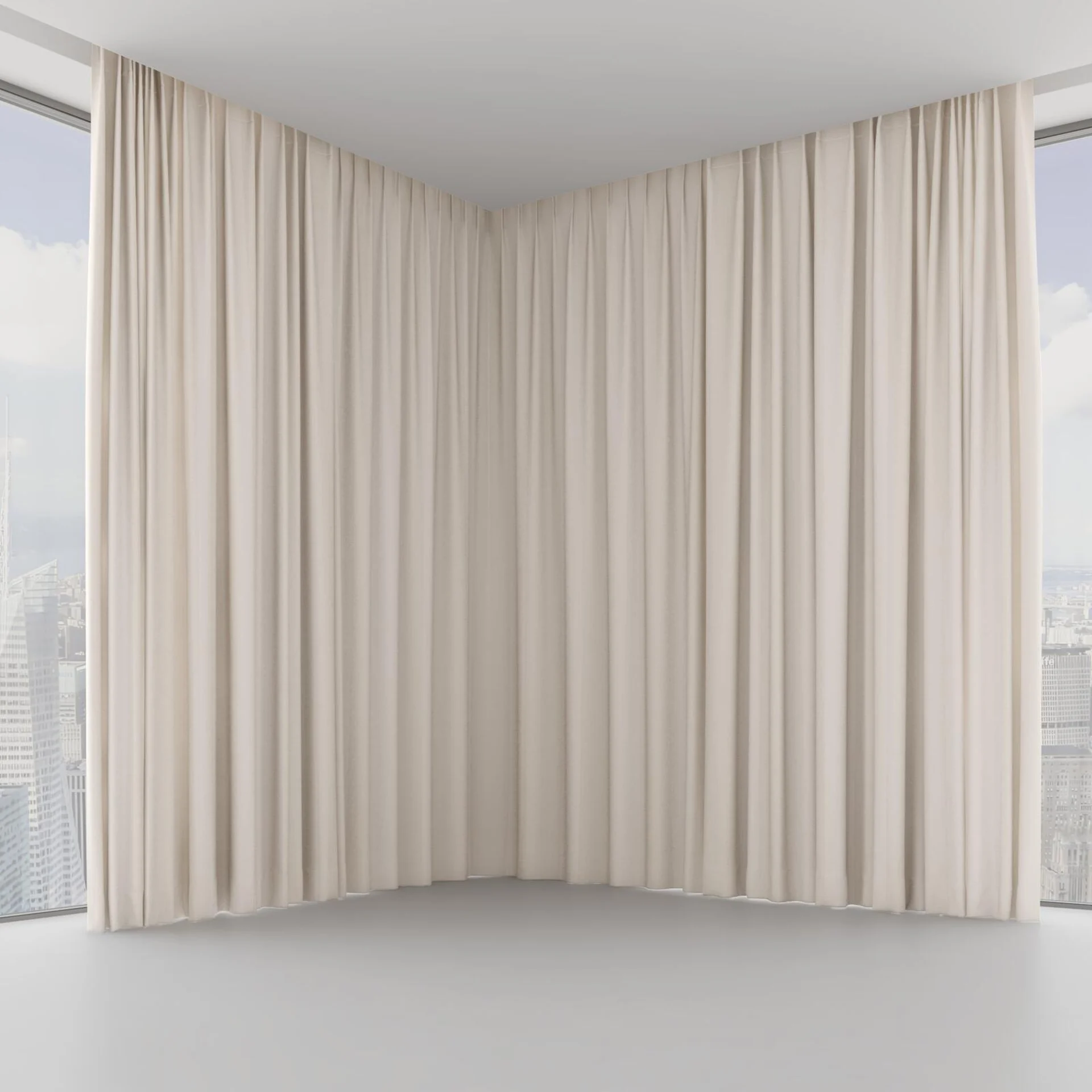 Front view of Borneo Uncoated Linen, on hidden rail