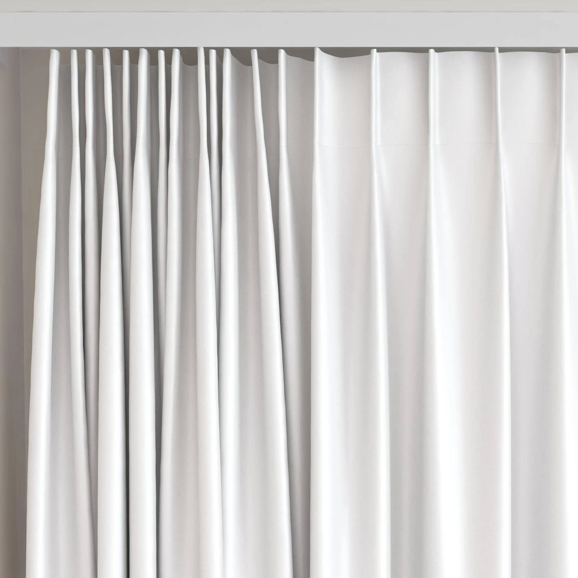 Top view of Sleek Snow, on curtain rail