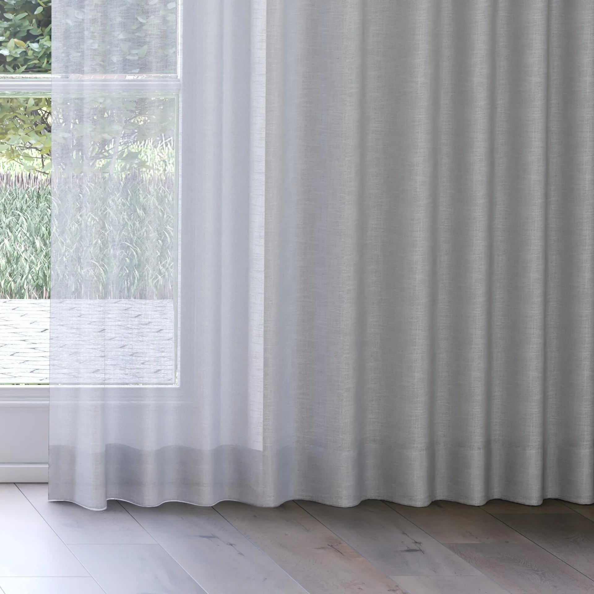 Bottom view of Verdant Smoke, on curtain rail