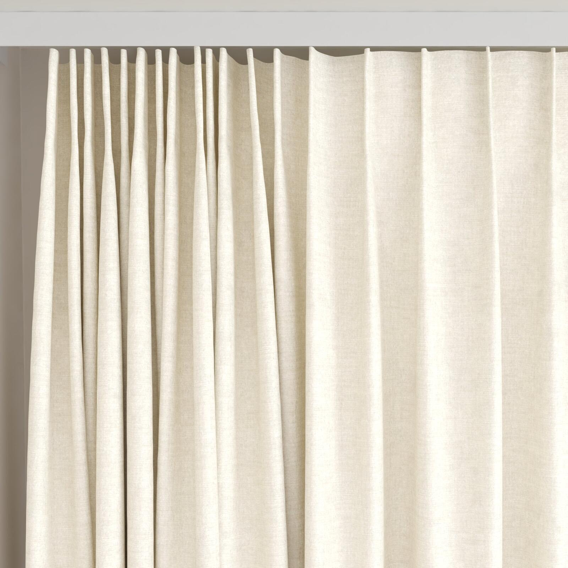 Top view of Monsieur Whisper, on curtain rail