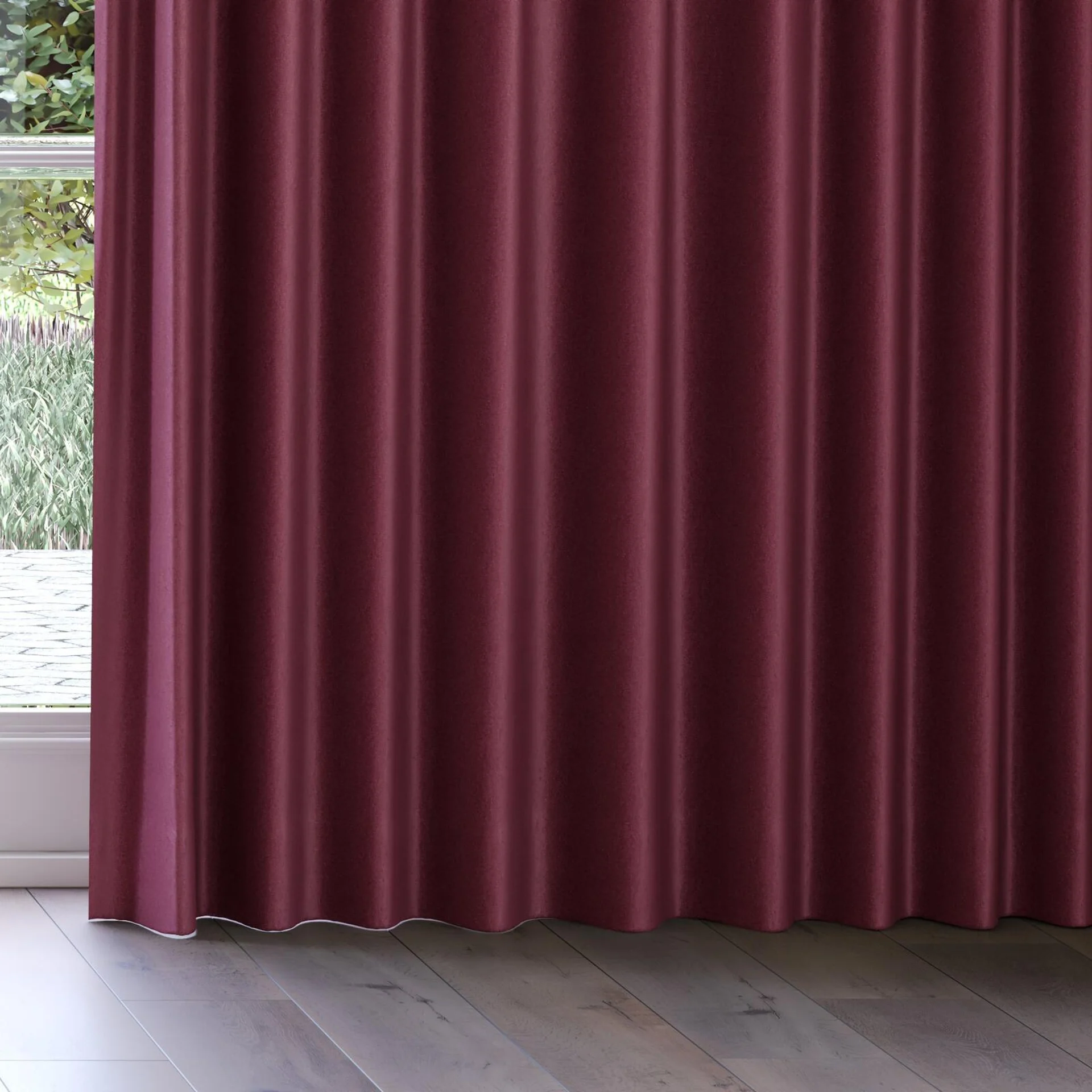 Bottom view of Recharge Peony, on curtain rail