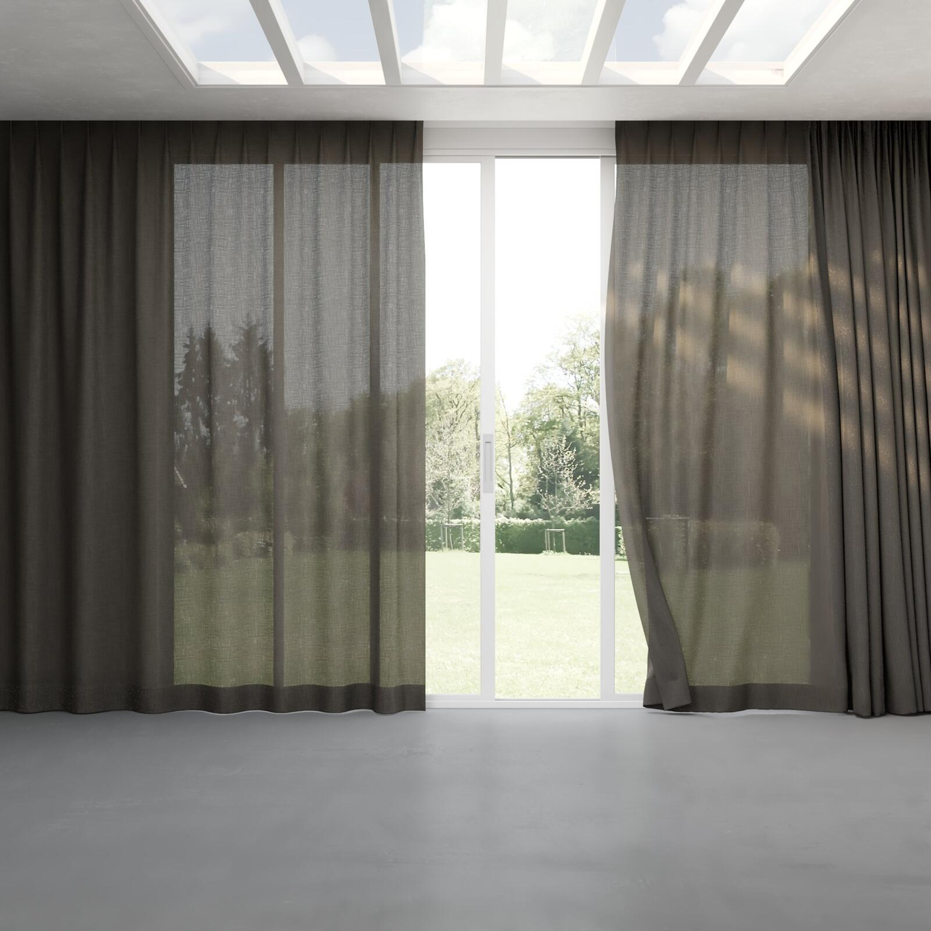 Full view of Motion Charcoal, pinch pleat