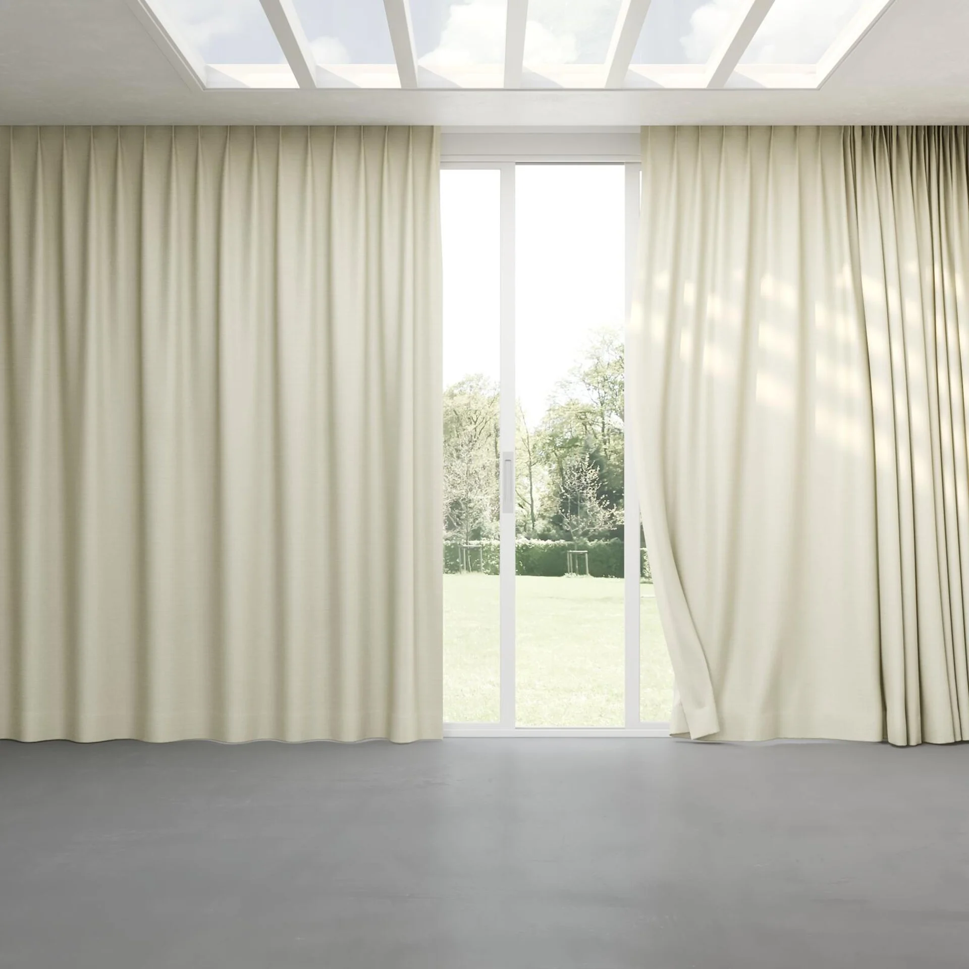 Full view of Linex Ivory, pinch pleat