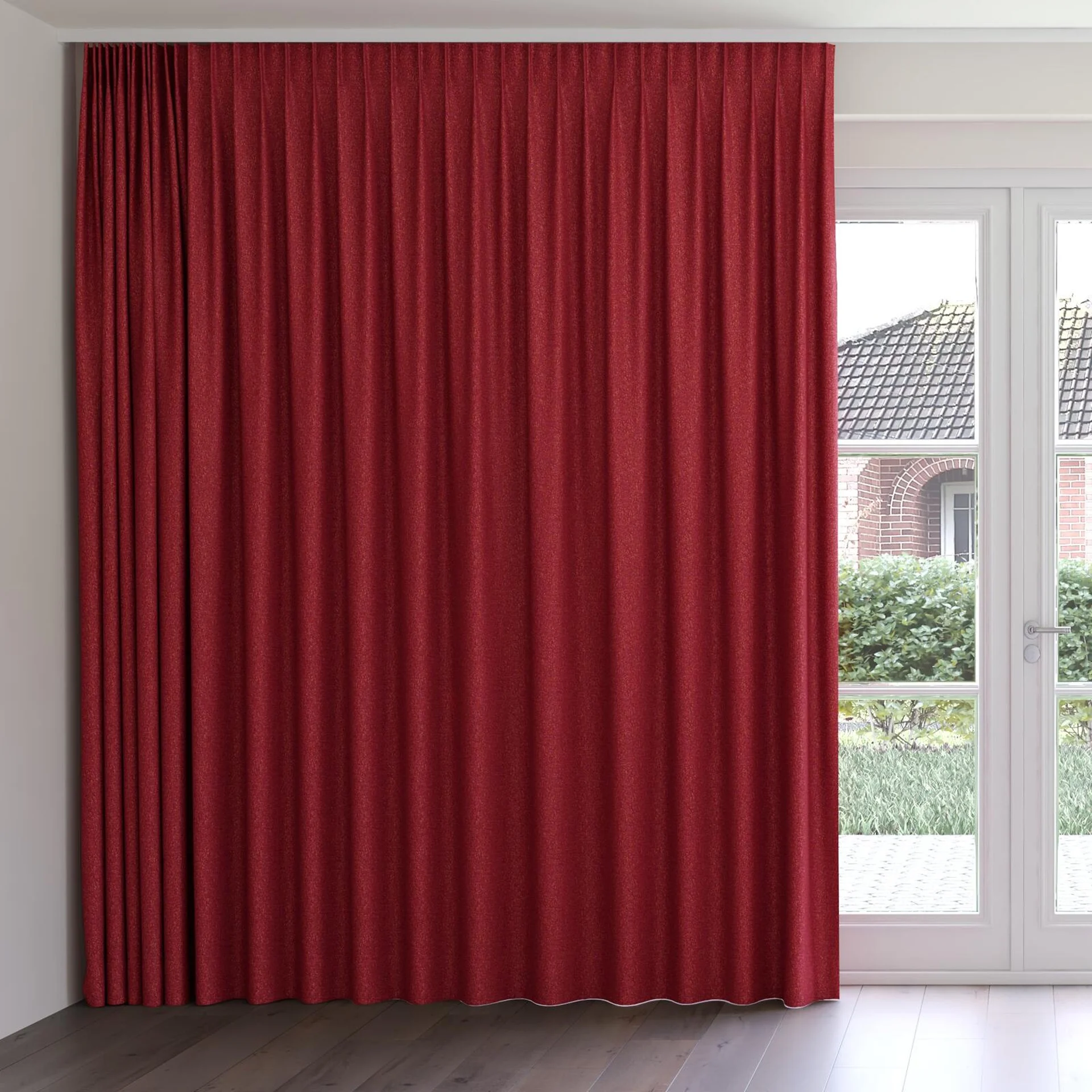 Front view of Bora Bora Hibiscus, on curtain rail