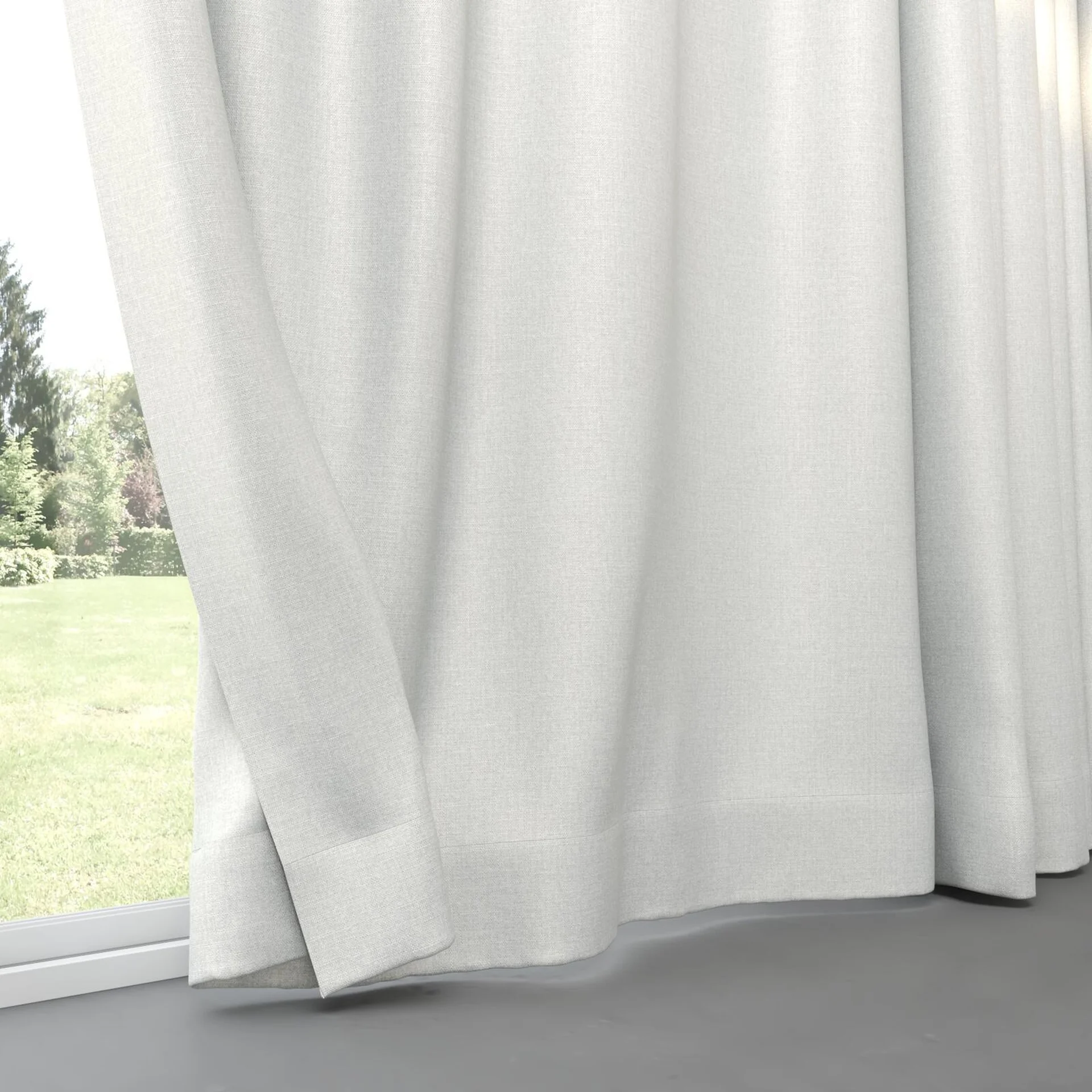 Bottom view of Jupiter Pearl, pinch pleat